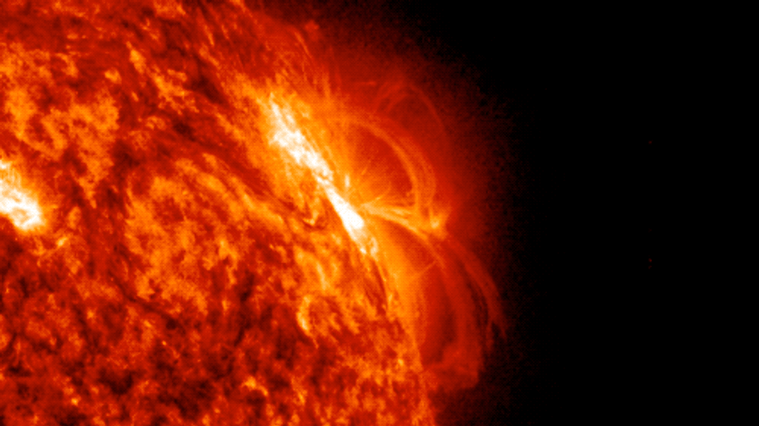 Das Solar Dynamics Observatory der NASA hat am 3. März dieses Bild der Sonneneruption aufgenommen.