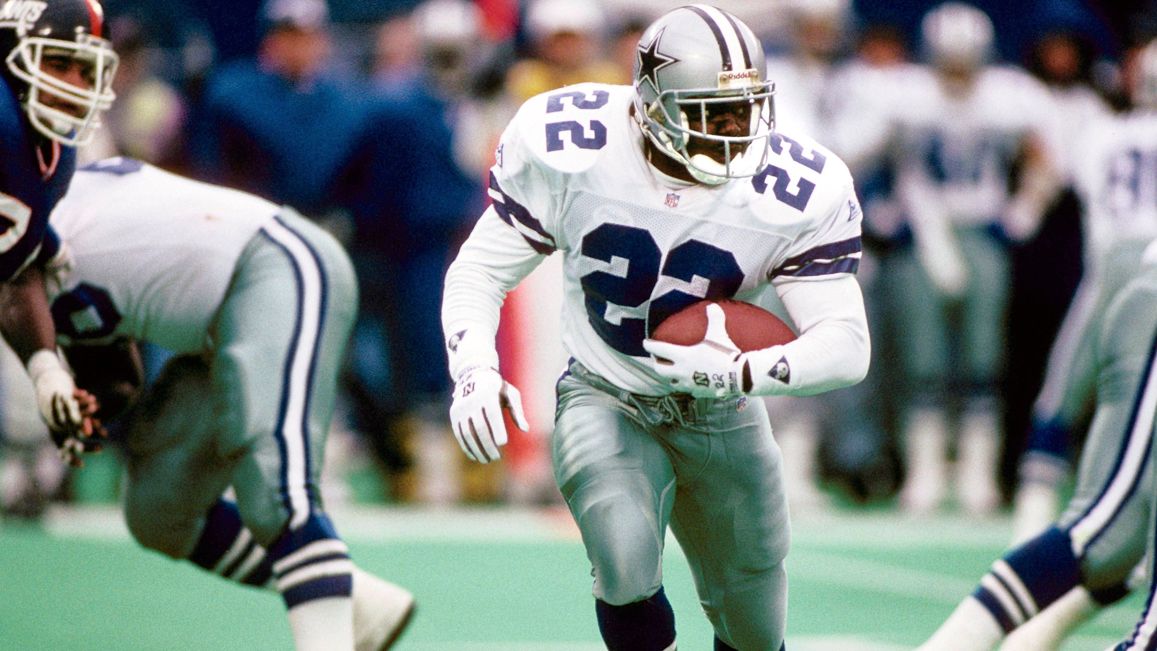 <strong>Dallas Cowboys - Emmitt Smith</strong><br>Rushing-Yards: 17.162<br>Rushing-Touchdowns: 153<br>Jahre im Team: 13<br>Absolvierte Spiele: 201