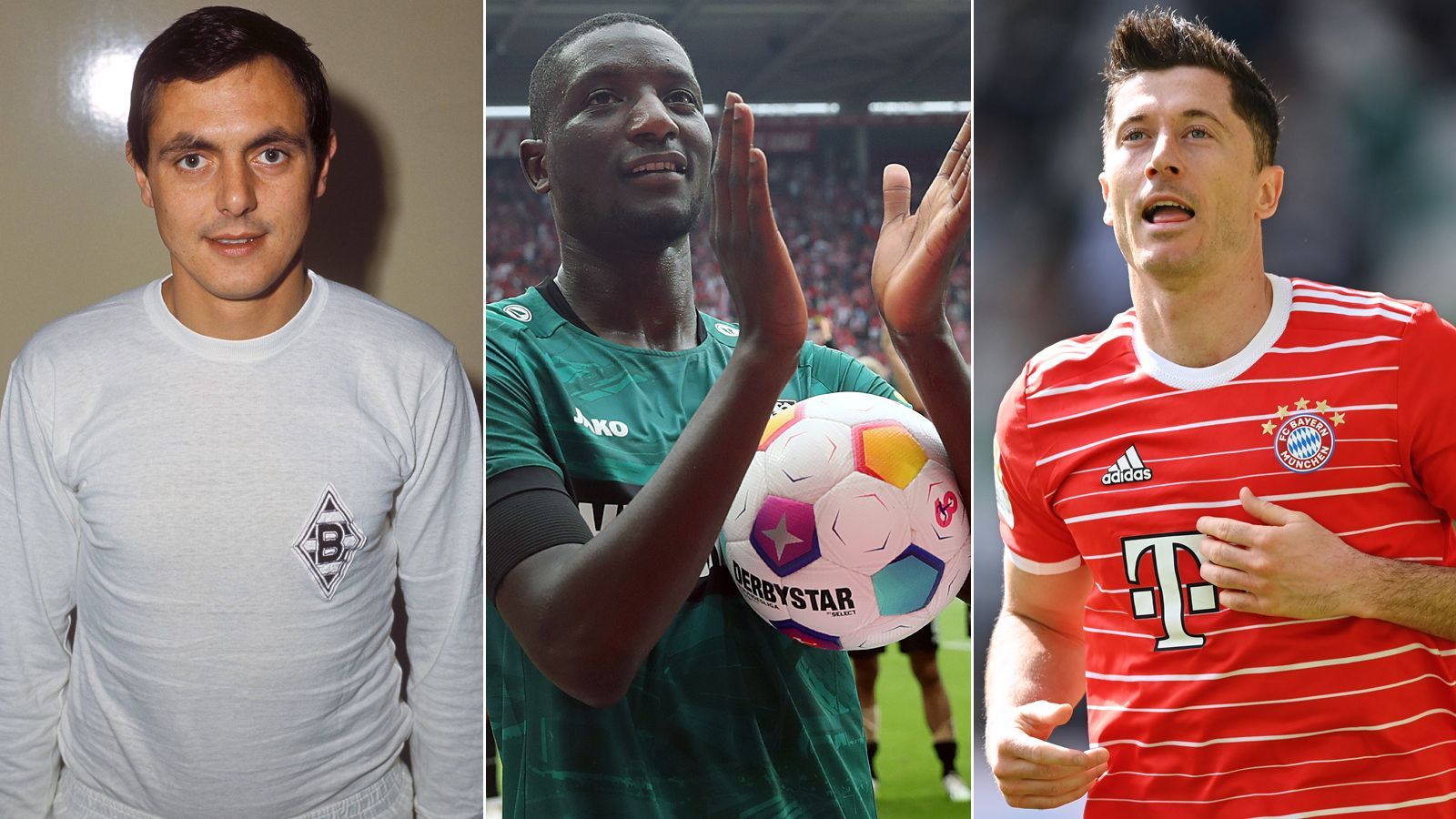 <strong>Guirassy mit acht Toren: Diese Stars trafen nach vier Spielen am häufigsten</strong><br>Stuttgarts Serhou Guirassy (Mi.) schlug in den ersten vier Spielen der Bundesliga-Saison 2023/24 schon acht Mal zu. <strong>ran</strong> zeigt, wer in der Bundesliga-Historie an den ersten vier Spieltagen ähnlich erfolgreich war. (Stand: 18. September 2023/Quelle: kicker -Anmerkung: Spieler mit mindestens sechs Treffern wurden berücksichtigt)