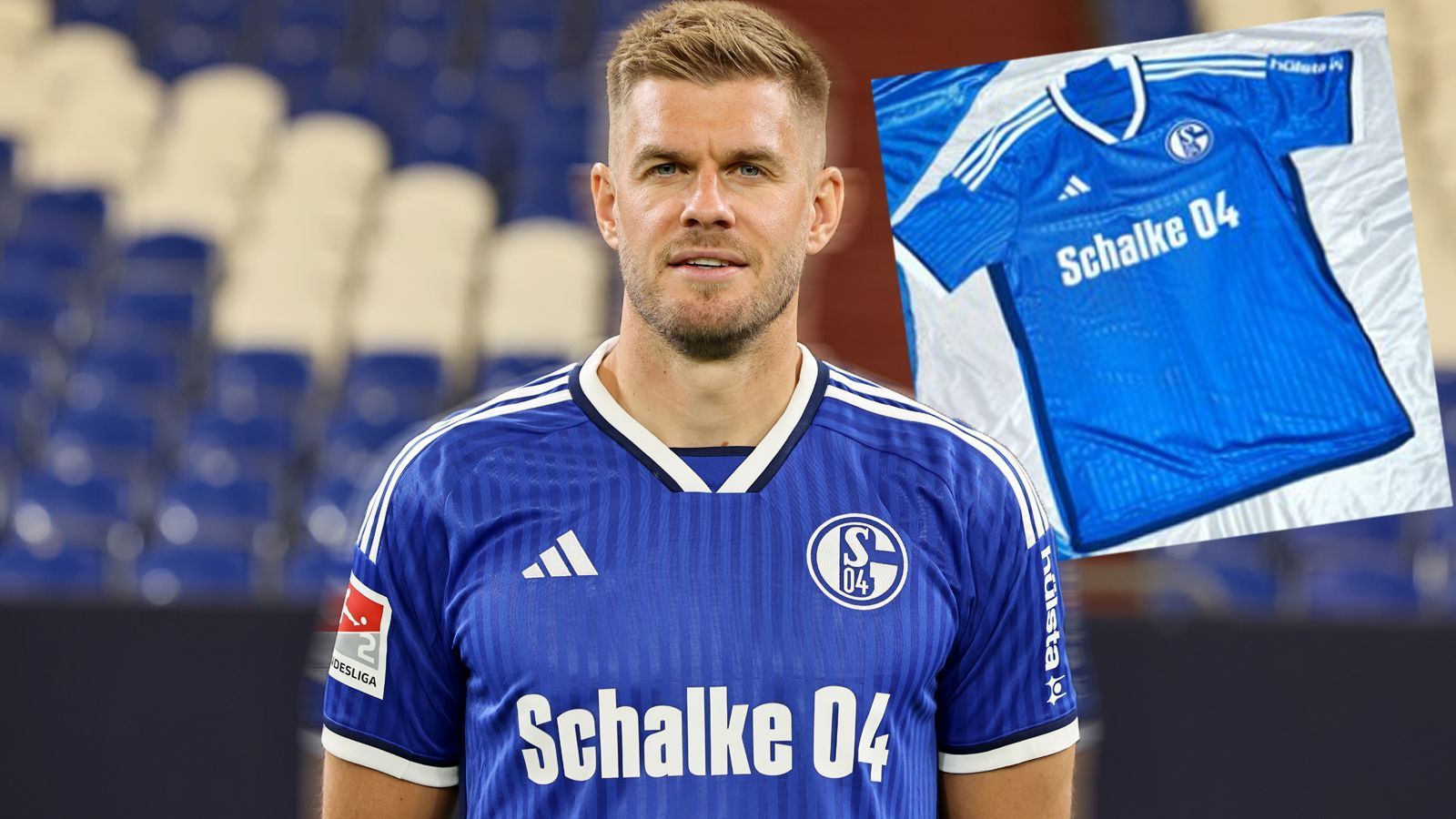 
                <strong>Das neue Heimtrikot des FC Schalke 04</strong><br>
                Der FC Schalke 04 präsentiert das neue Heimtrikot! Aktuell stehen die "Königsblauen" noch ohne Hauptsponsor da, so ziert ein Sonderflock die Brust des Jerseys. Der Schriftzug "Schalke 04" ist zu sehen und die Fans flippen förmlich aus. Nach nicht einmal einer Stunde sind alle Größen bis auf "XXL" und "S" ausverkauft. Im Nackenbereich ist "Ein Leben lang" eingestickt, der ganze Look ist sehr Vintage und löst auch Jubelschreie auf Twitter aus: "Was soll ich sagen, hab's sofort bestellt" oder "10/10" lauten die Kommentare.
              