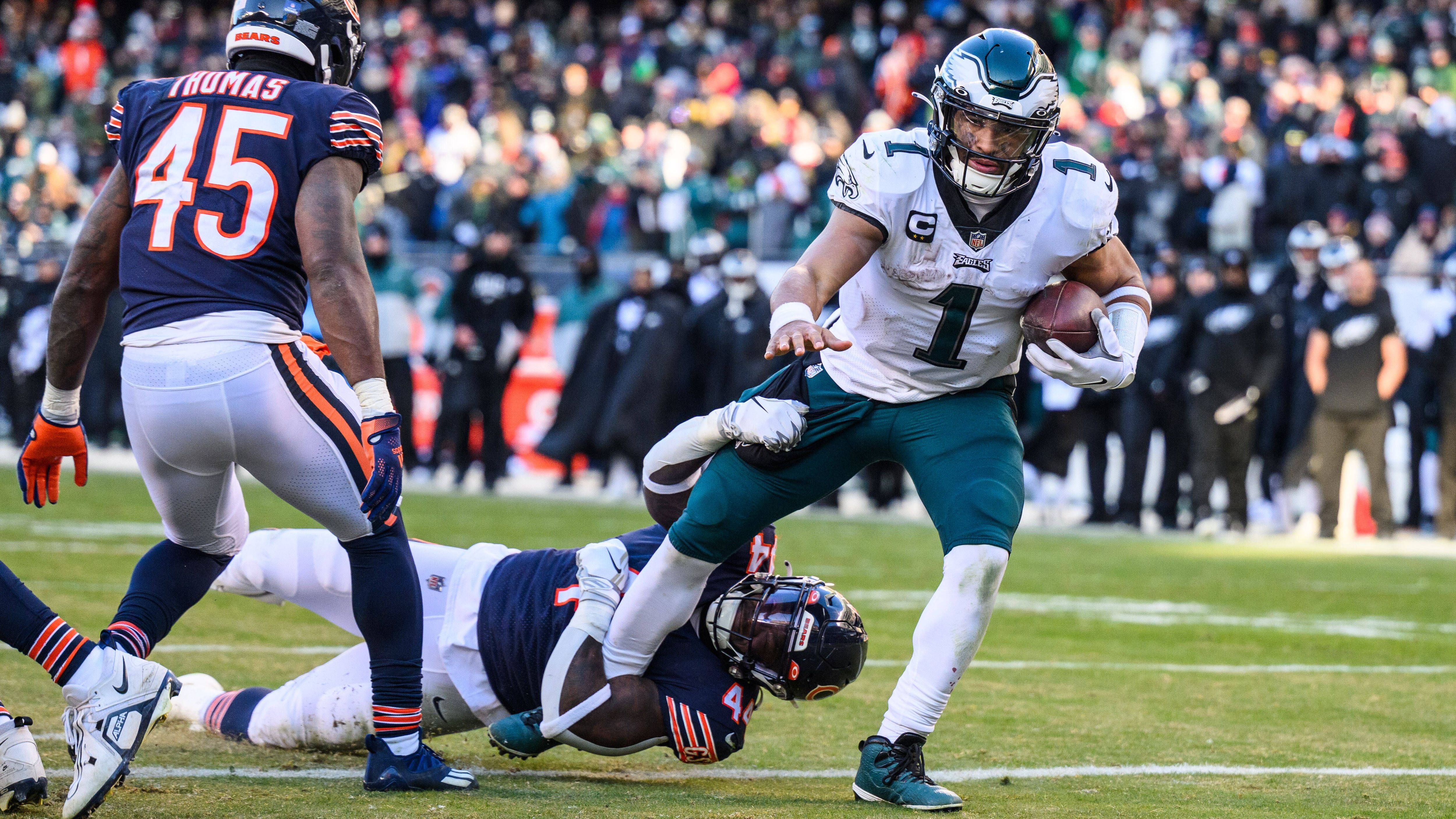 Team: Philadelphia Eagles<br>Letzter All-Pro-Quarterback: Jalen Hurts<br>Jahr: 2022
