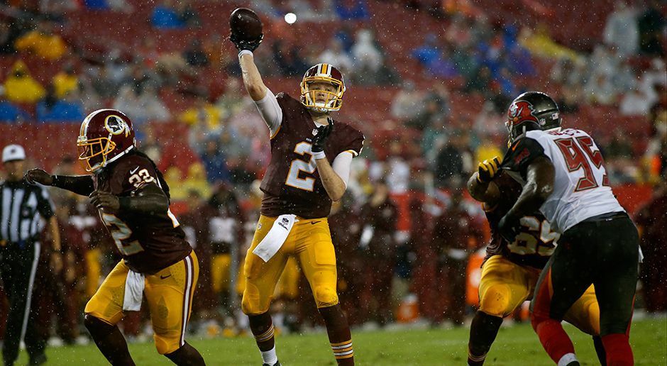 
                <strong>Platz 3: Washington Redskins (5 Quarterbacks)</strong><br>
                2016: Nate Sudfeld (Kein Einsatz als Starter)2012: Kirk Cousins (41 Einsätze als Starter, 1 Einsatz als Starter in den Playoffs)2012: Robert Griffin III (35 Einsätze als Starter, 1 Einsatz als Starter in den Playoffs)2008: Colt Brennan (Kein Einsatz als Starter)2007: Jordan Palmer (Kein Einsatz als Starter)
              