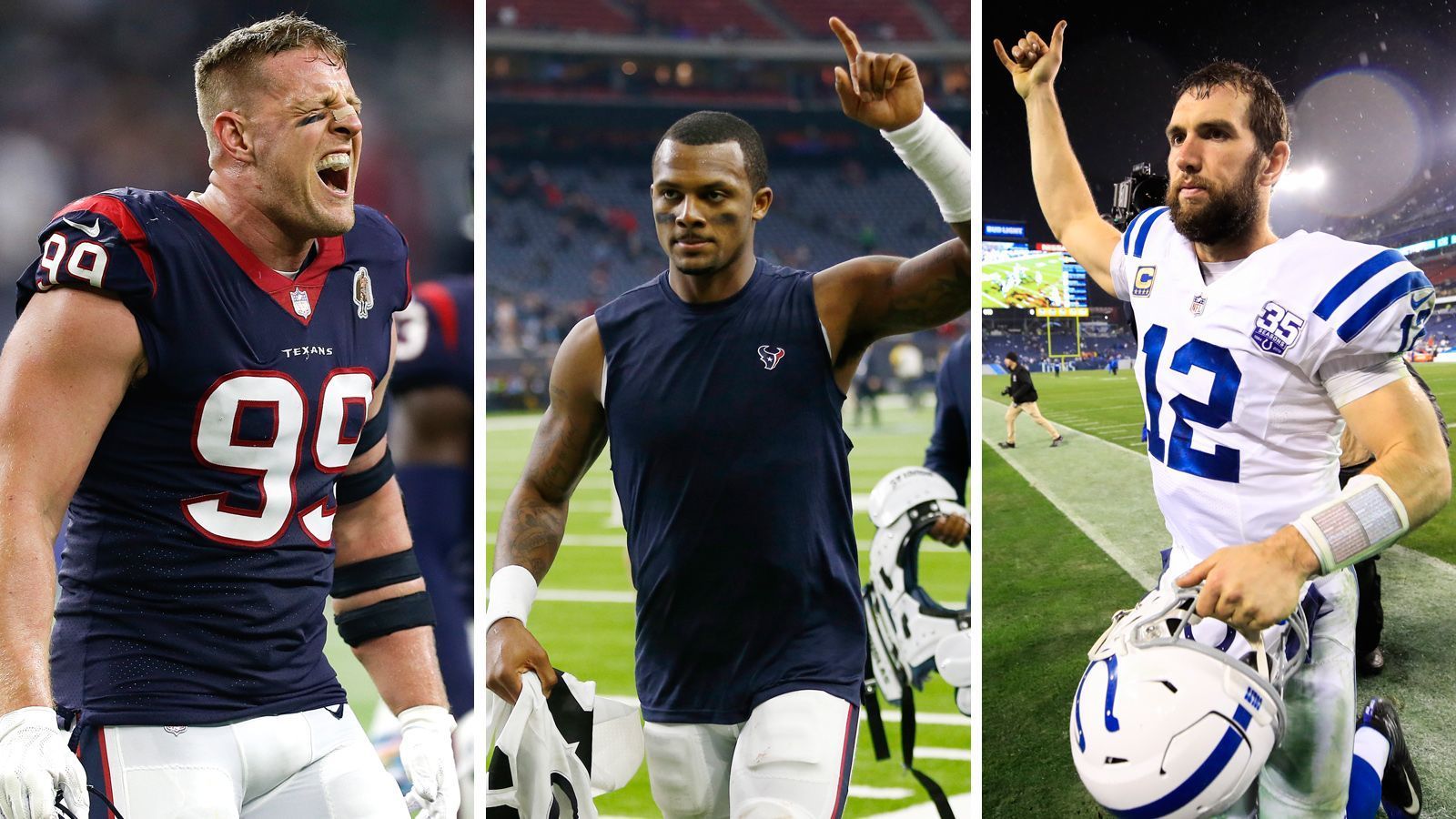 
                <strong>GEWINNER: Comeback-Player</strong><br>
                J.J. Watt, Deshaun Watson und Andrew Luck mussten sich zwar von schweren Verletzungen zurückkämpfen, zeigten in der abgelaufenen Regular Season aber keinerlei Ansätze von Rost. Watt zeigte sofort wieder Leistungen, mit denen er locker zum Defensive of the Player ausgezeichnet werden könnte. Auch die beiden Quarterbacks Deshaun Watson und Andrew Luck konnten ihr Comeback in dieser Saison geben und sofort an alte Leistungen anknüpfen. Beide Spielmacher führten ihre Teams in die Postseason und zeigten, warum sie so schmerzlich vermisst wurden. 
              