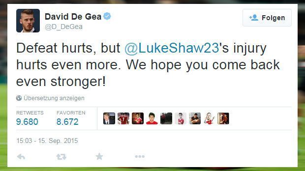 
                <strong>David De-Gea</strong><br>
                David De Gea: Den Spanier schmerzt die Niederlage in Eindhoven, aber Shaws Verletzung noch viel mehr.
              