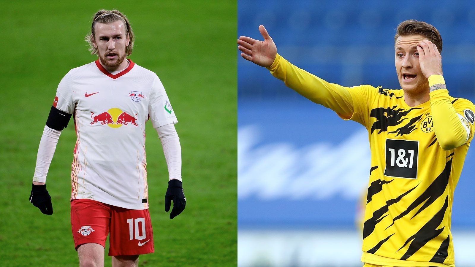 
                <strong>Mittelfeld: Emil Forsberg versus Marco Reus</strong><br>
                Das Duell zweier Routiniers geht knapp an Marco Reus. Der 31-jährige Kapitän ist endlich fit und mit drei Treffern zweitbester Torschütze der Borussia. Mit 266 Sprints und 103,2 gelaufenen Kilometern liegt er zudem deutlich vor Emil Forsberg, der zuletzt viele Torchancen ungenutzt ließ – zum Beispiel einen Elfmeter gegen den VfB Stuttgart. Punkt Reus, der BVB verkürzt auf 3:5
              