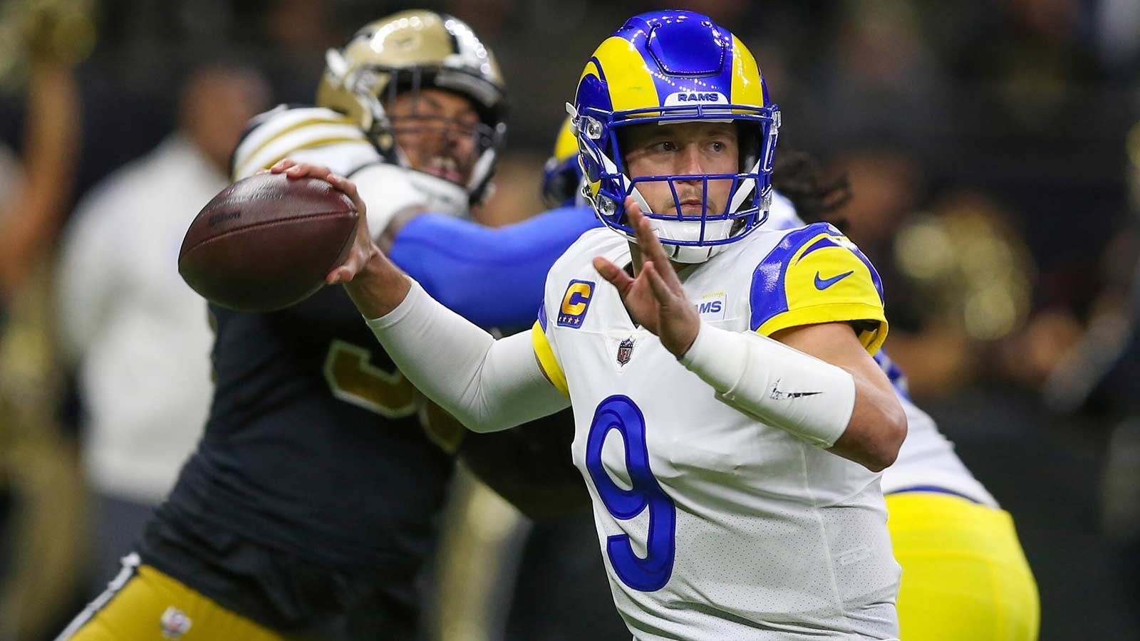 <strong>Platz 5: Matthew Stafford - 60 Millionen</strong><br>Vertragsvolumen: 160 Millionen<br>Vertragslaufzeit: 4 Jahre<br>Jahr der Unterschrift: 2022<br>Position: Quarterback<br>Team: Los Angeles Rams