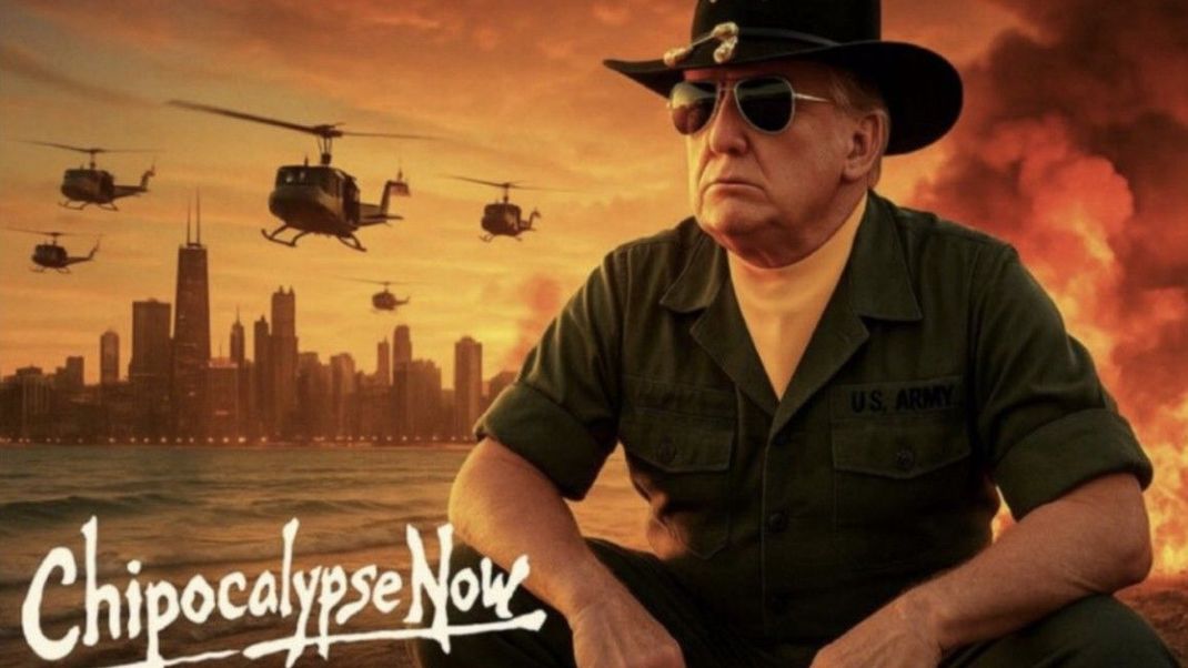 US-Präsident Donald Trump sorgt mit einer Militär-Anspielung und einer KI-Grafik im "Apocalypse Now"-Stil für Empörung.