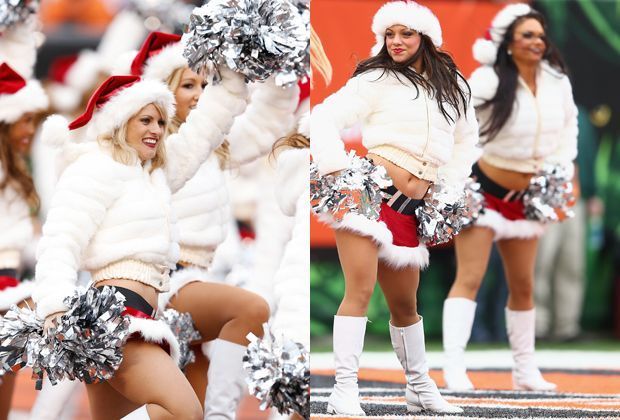 
                <strong>Cincinnati Bengals</strong><br>
                Etwas mehr verdecken diese Jacken bei den Cincinnati Bengals-Cheerleadern.
              