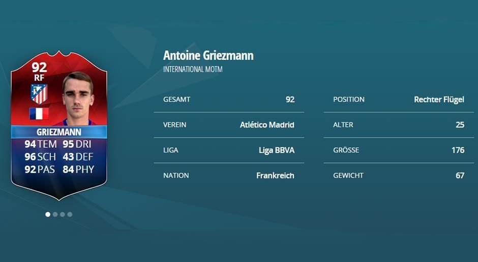 
                <strong>Antoine Griezmann (Frankreich): Stärke 92</strong><br>
                Antoine Griezmann (Frankreich): Stärke 92
              