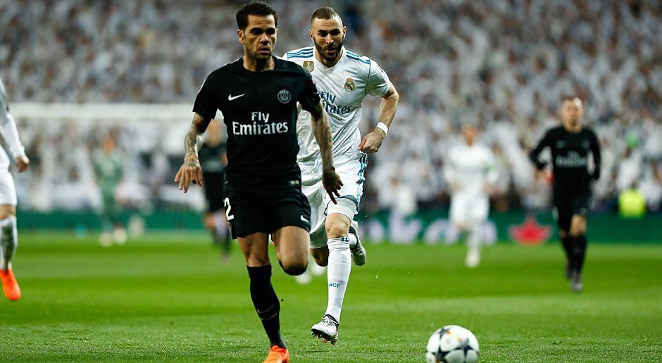 
                <strong>Dani Alves (Paris St. Germain)</strong><br>
                Der eigentlich für seine Flankenläufe bekannte Routinier hält sich im Santiago Bernabeu vornehm zurück. Im Duell mit Landsmann Marcelo hat er in der Defensive auch genug Arbeit. Rückt nach Cavanis Auswechslung in die offensive Reihe und verpasst das 2:1 haarscharf. ran-Note: 3
              