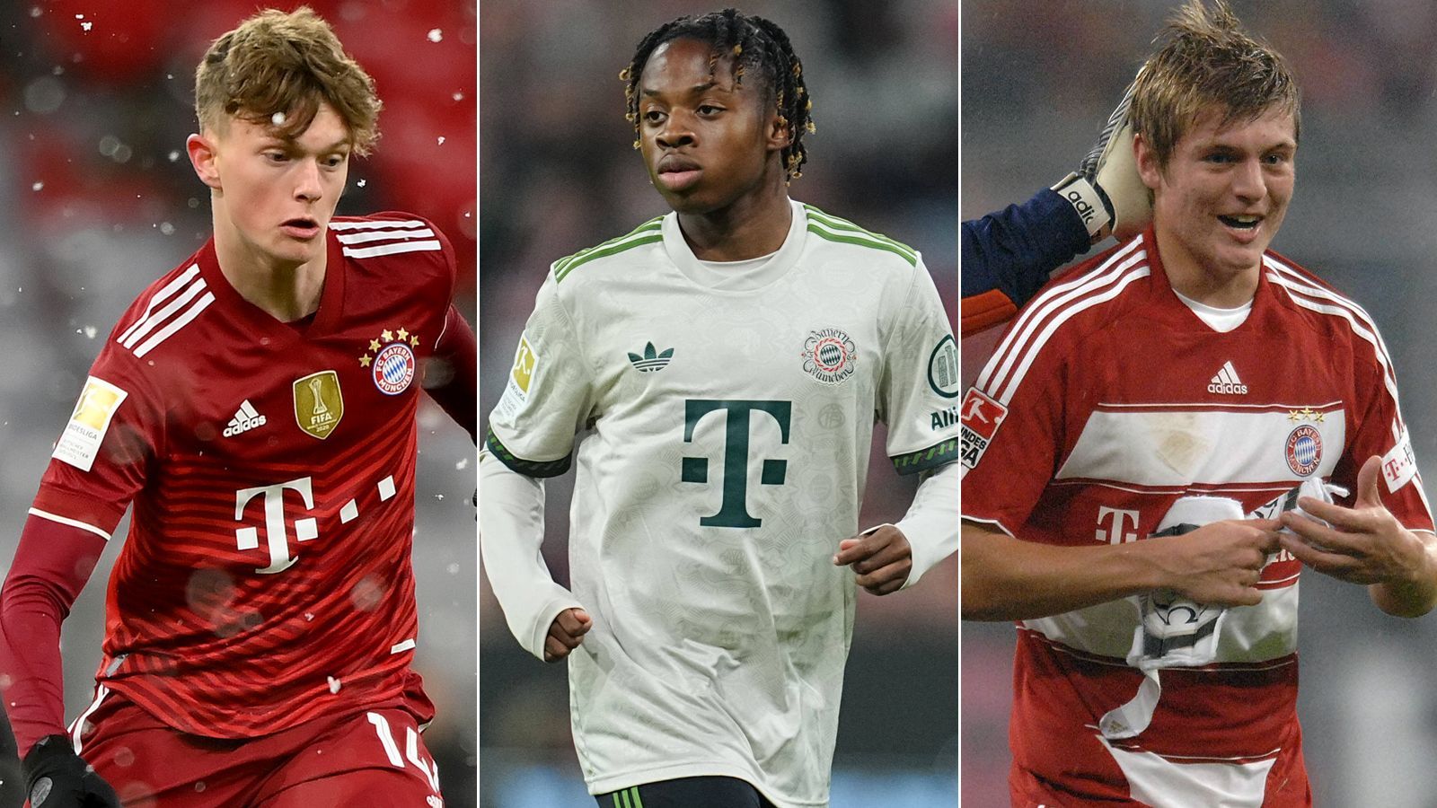 <em><strong>Wisdom Mike auf Platz 2: Die jüngsten Bayern-Debütanten</strong><br>Beim 4:0-Sieg des FC Bayern am 26. September 2025 gegen Werder Bremen hat Wisdom Mike (Mi.) sein Pflichtspiel-Debüt für den Rekordmeister gefeiert. Damit ist der 17-Jährige nun einer der jüngsten Spieler in der Historie des Rekordmeisters. <strong>ran</strong> zeigt die Top 15 der jüngsten Debütanten. (Stand: 27. September 2025/Quelle: transfermarkt.de/Anmerkung: Berücksichtigt sind nur Spieler, die seit Einführung der Bundesliga debütierten)</em>