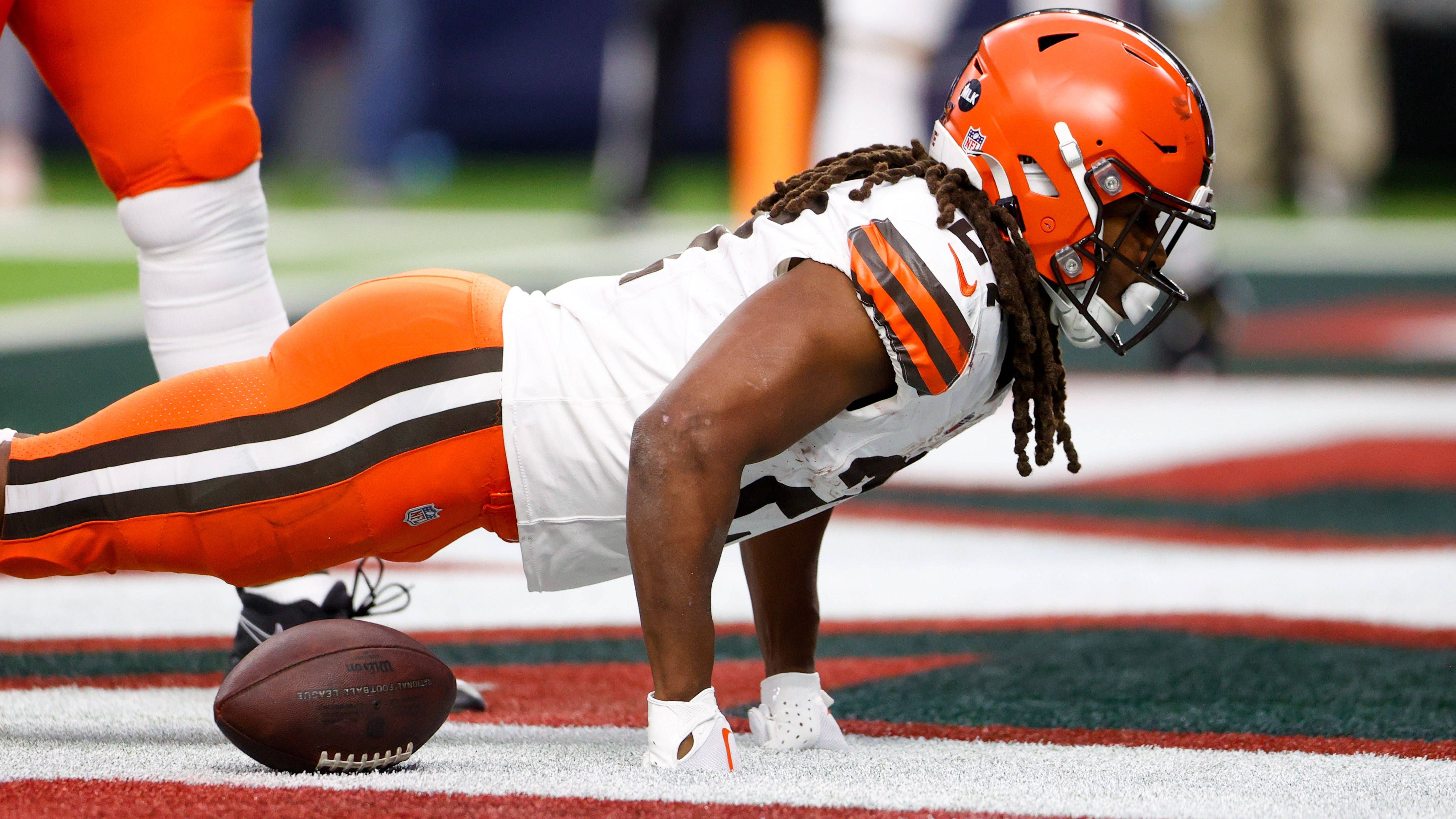 <strong>Cleveland Browns: 12 Spieler</strong><br>Jerome Ford (9), Kareem Hunt (9), David Njoku (6), Amari Cooper (5), David Bell (3), Harrison Bryant (3), Elijah Moore (2), Deshaun Watson (1), Tony Fields (1), Ronnie Hickman (1), Greg Newsome II (1), Pierre Strong (1)