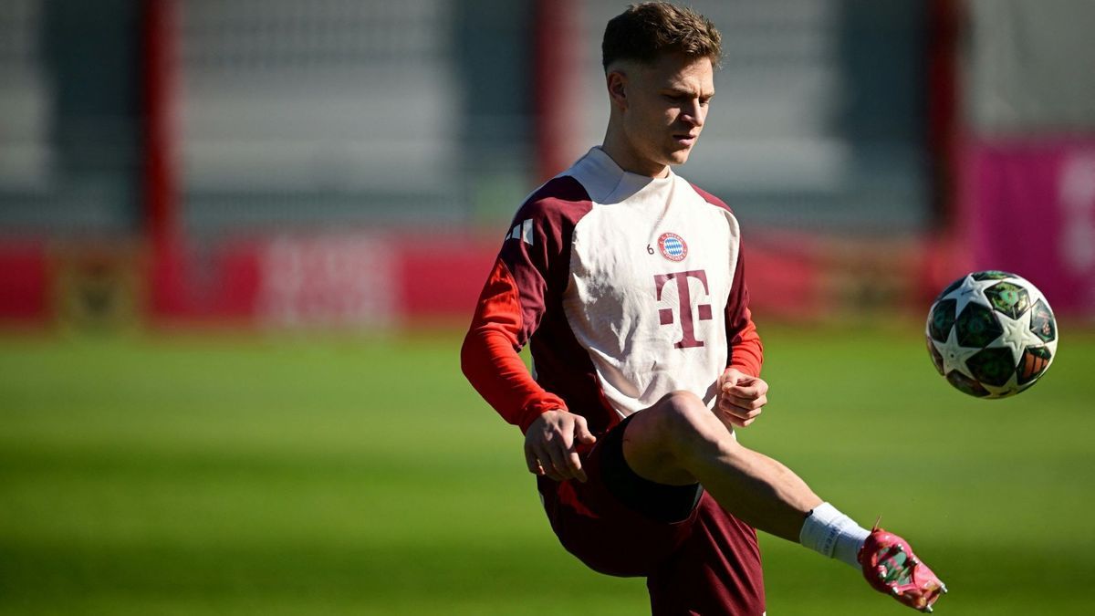 Nach Vertragsunterschrift zum Training: Joshua Kimmich