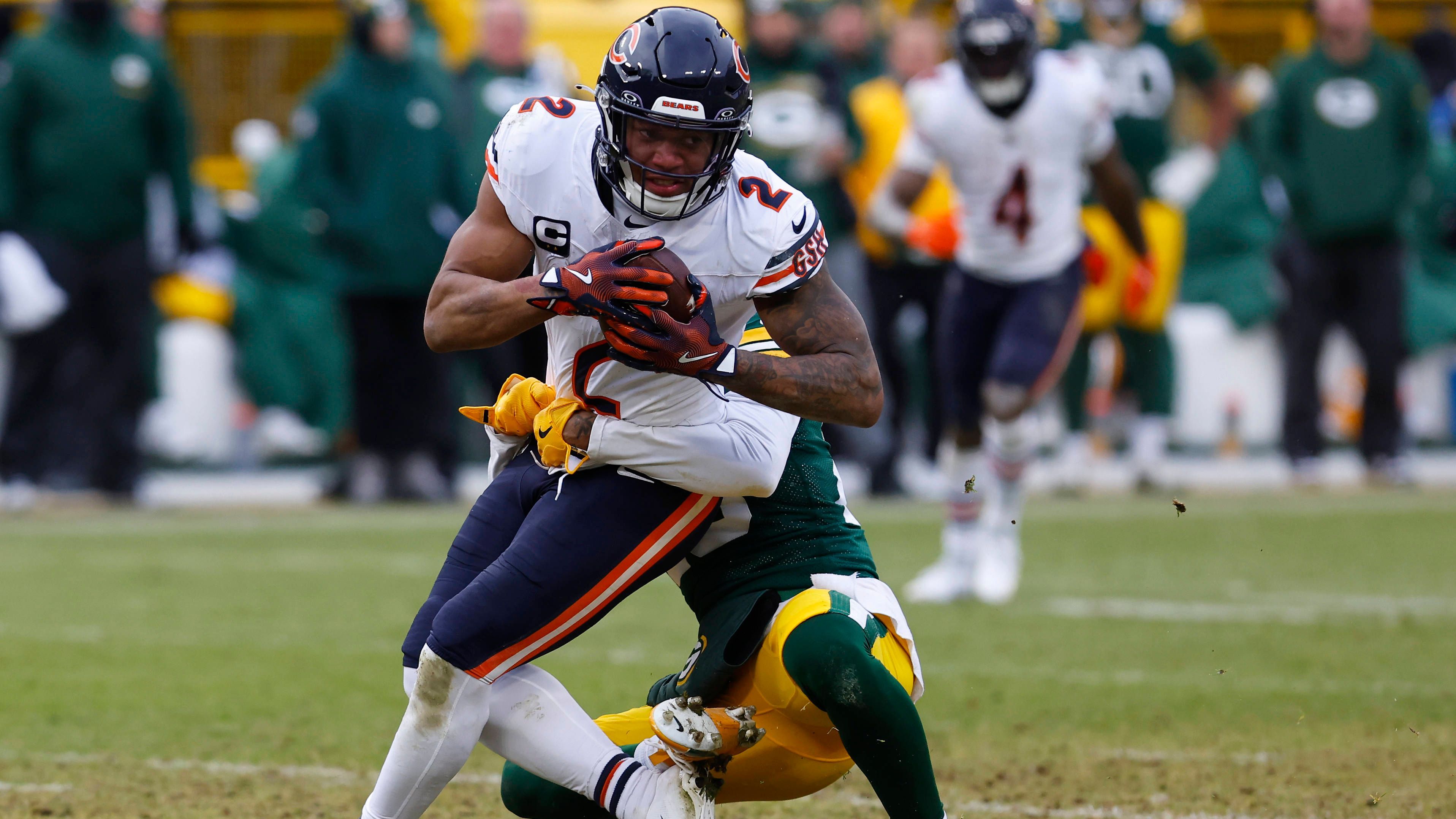 <strong>Chicago Bears: D.J. Moore</strong><br>Position: Wide Receiver<br>Gehalt 2025: 27,5 Millionen US-Dollar<br>Vertragsende: 2029