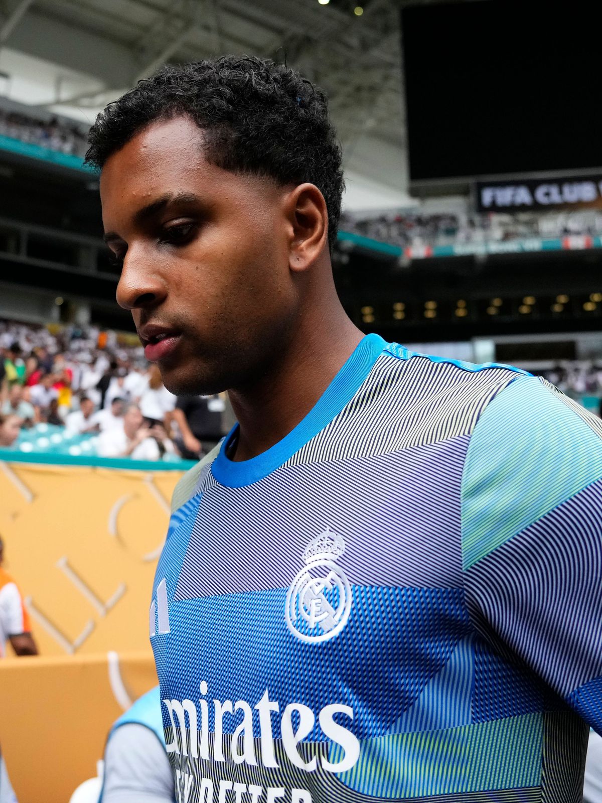 Real Madrid CF v Juventus Turin: Round Of 16 - FIFA Club World Cup 2025 Rodrygo Goes right winger of Real Madrid and Brazil prior the FIFA Club World Cup 2025 round of 16 match between Real Madrid ...