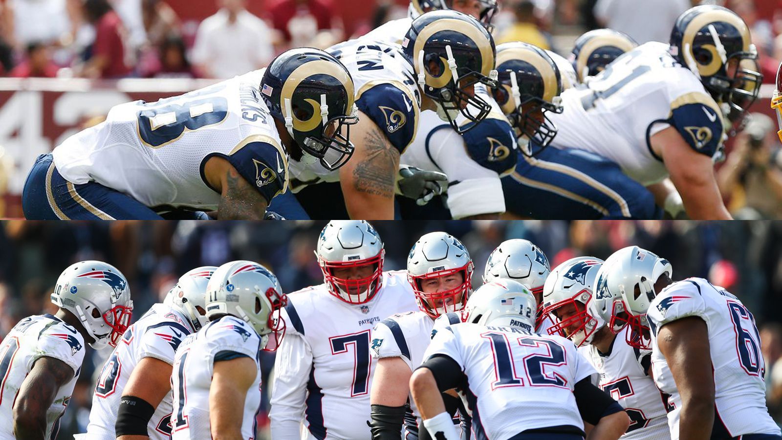 
                <strong>Offensive Line</strong><br>
                Tom Brady hatte es diese Saison dank seiner O-Line recht gemütlich: In der Regular Season musste er nur 21 Sacks einstecken. In den Playoffs sogar noch keinen einzigen. Goff kassierte hingegen 33 Sacks in der Regular Season und einen in der Postseason. Auch was die Quarterback-Hits angeht, hat die O-Line der Pats ihren Job besser erledigt als die der Rams (Regular Season 68:73, Playoffs 3:7). Punkt Patriots: 2:2!
              