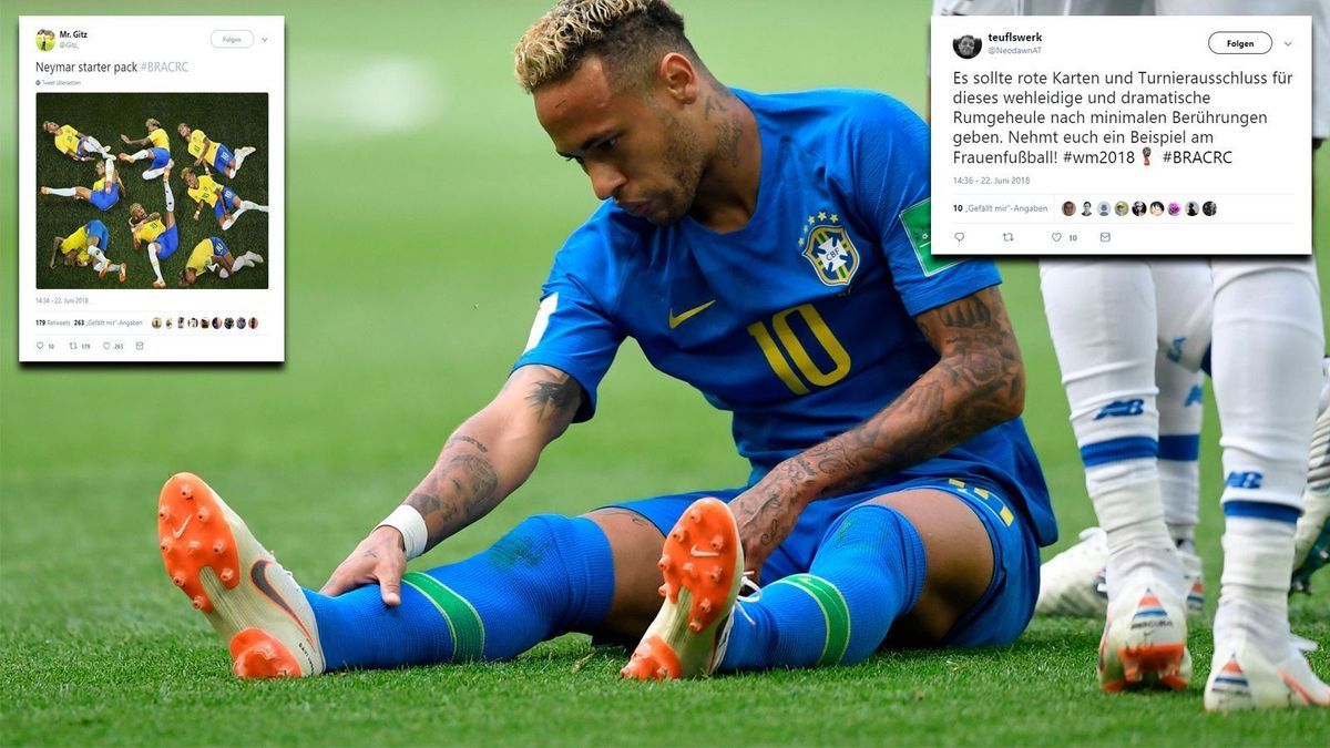 Brasilien - Costa Rica: So beschwert sich das Netz über Neymar