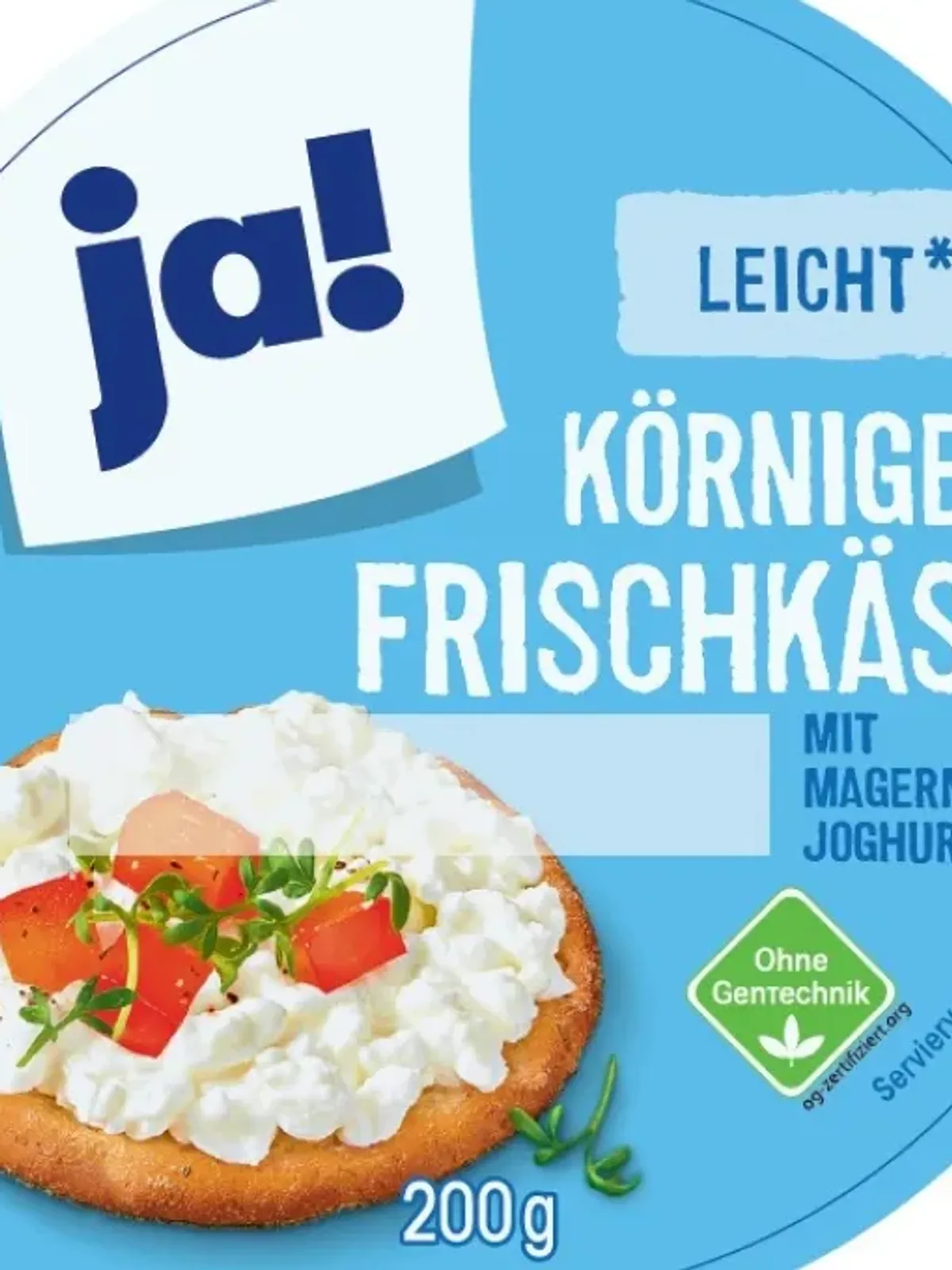 "ja! Körniger Frischkäse" ist von einem Rückruf betroffen.