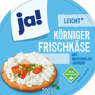 "ja! Körniger Frischkäse" ist von einem Rückruf betroffen.
