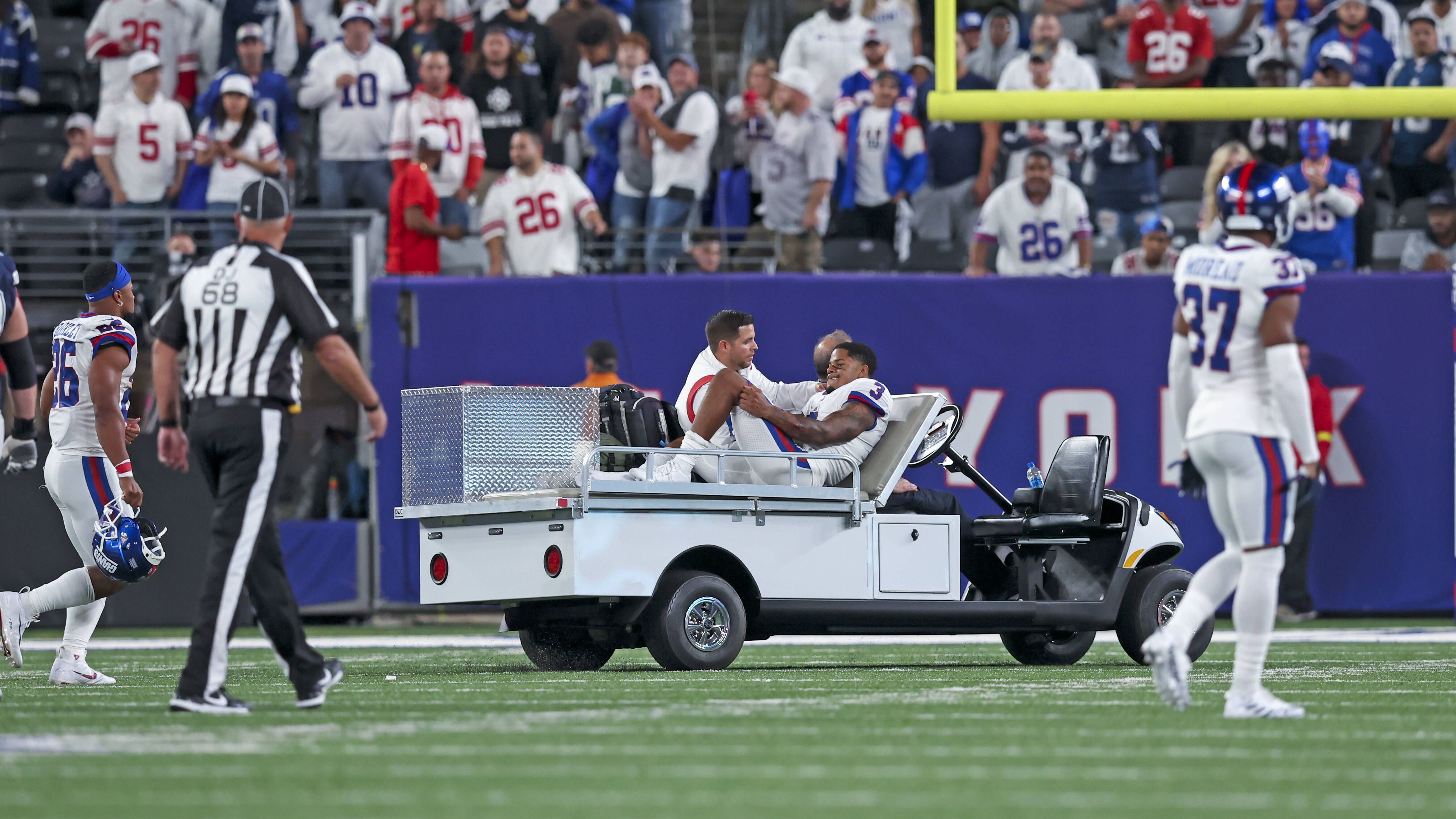 <strong>Sterling Shepard (WR, New York Giants)</strong><br>Kreuzbandriss&nbsp;<br>2022 im Spiel gegen die Dallas Cowboys