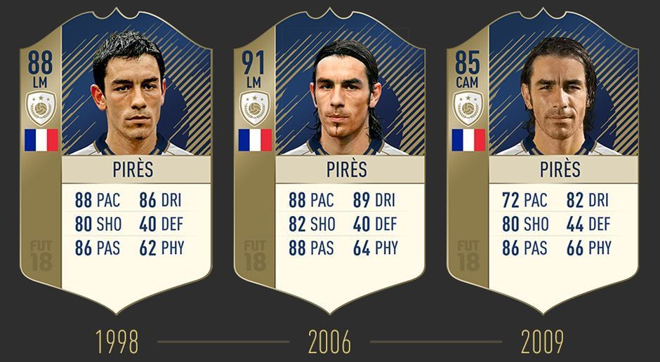 
                <strong>Robert Pires</strong><br>
                In seiner aktiven Karriere stand der Franzose bei sieben Vereinen unter Vertrag. In FIFA Ultimate Team werden bald unzählige hinzukommen.
              