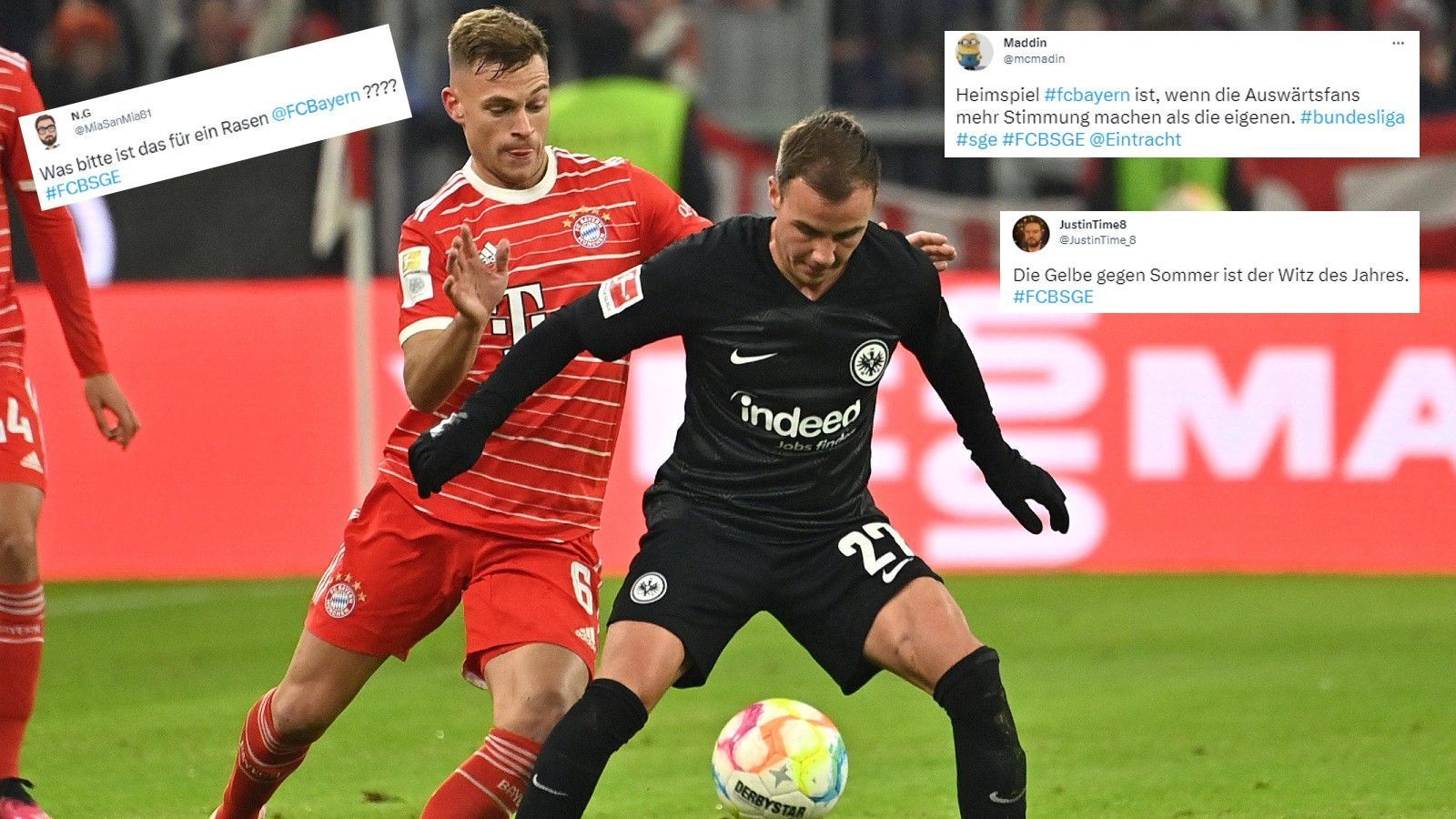 
                <strong>"Witz des Jahres" - Gelbe Karte für Sommer erhitzt Gemüter</strong><br>
                Der FC Bayern und die Eintracht aus Frankfurt liefern sich ein spannendes Topspiel in der Bundesliga. Eine Gelbe Karte sorgt für Aufsehen, auch der Münchner Rasen steht im Fokus. ran zeigt euch die Netzreaktionen.
              