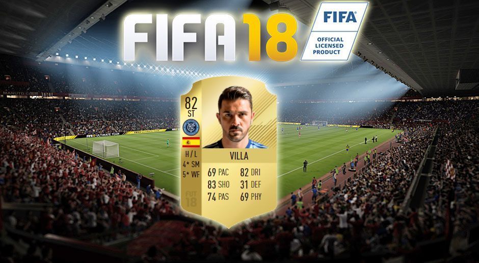 
                <strong>Stürmer: David Villa</strong><br>
                Verein: New York CityAlter: 35 JahreGesamtstärke: 82
              