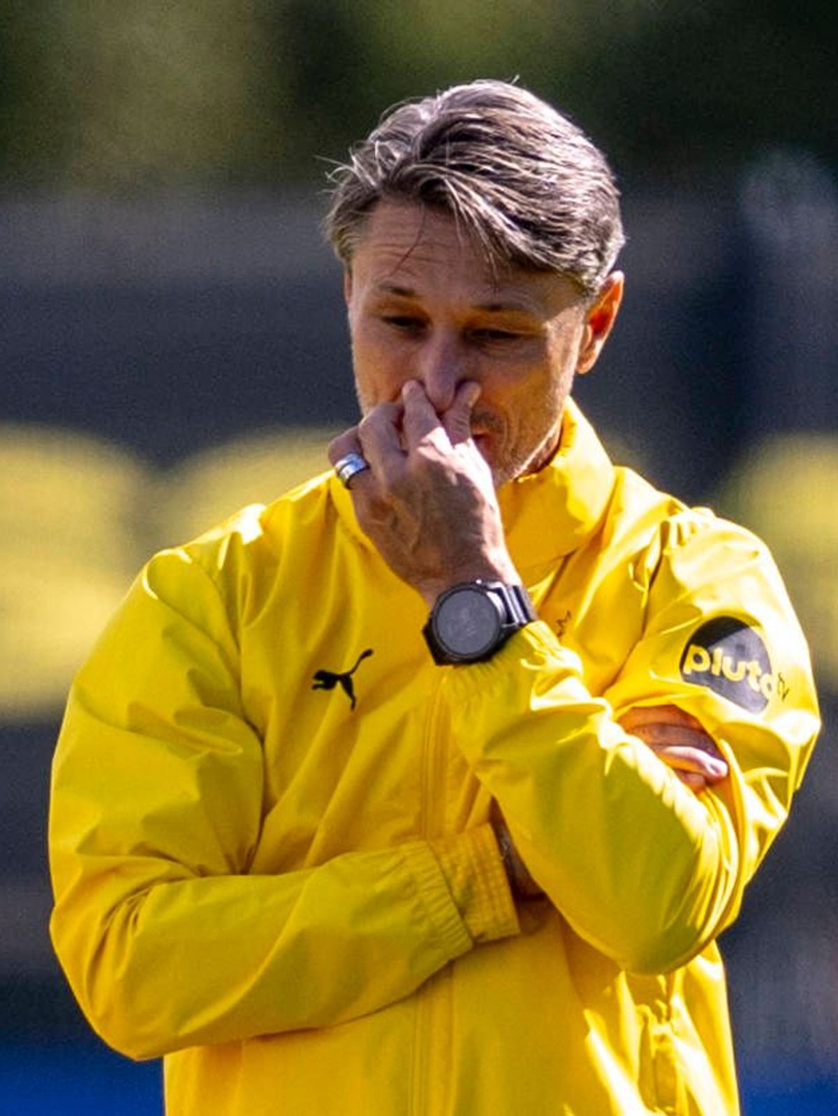24.08.2025: Fußball:Öffentliches Training on Borussia Dortmund. Trainer Niko Kovac (Borussia Dortmund) boebachtet das Training. *** 24 08 2025 Football Public training session on Borussia Dortmund ...