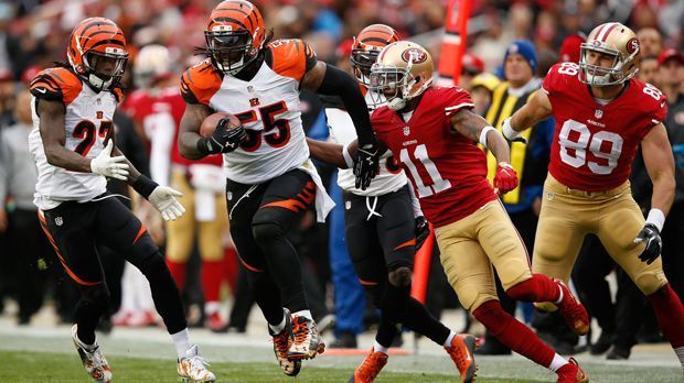 
                <strong>Cincinnati Bengals</strong><br>
                Cincinnati Bengals: Die Mannschaft aus Ohio darf weiter vom ersten Playoff-Sieg seit 1990 träumen. Durch den Sieg gegen die San Francisco 49ers sind die Bengals nicht mehr von einem der ersten sechs Plätze zu verdrängen.
              