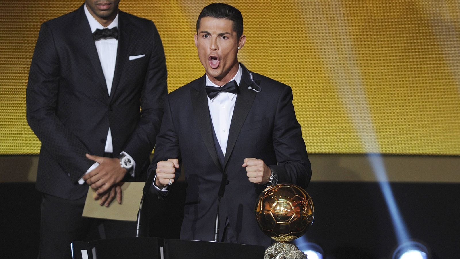 
                <strong>2014: Cristiano Ronaldo (Real Madrid)</strong><br>
                2. Platz: Lionel Messi (FC Barcelona)3. Platz: Manuel Neuer (FC Bayern München)
              