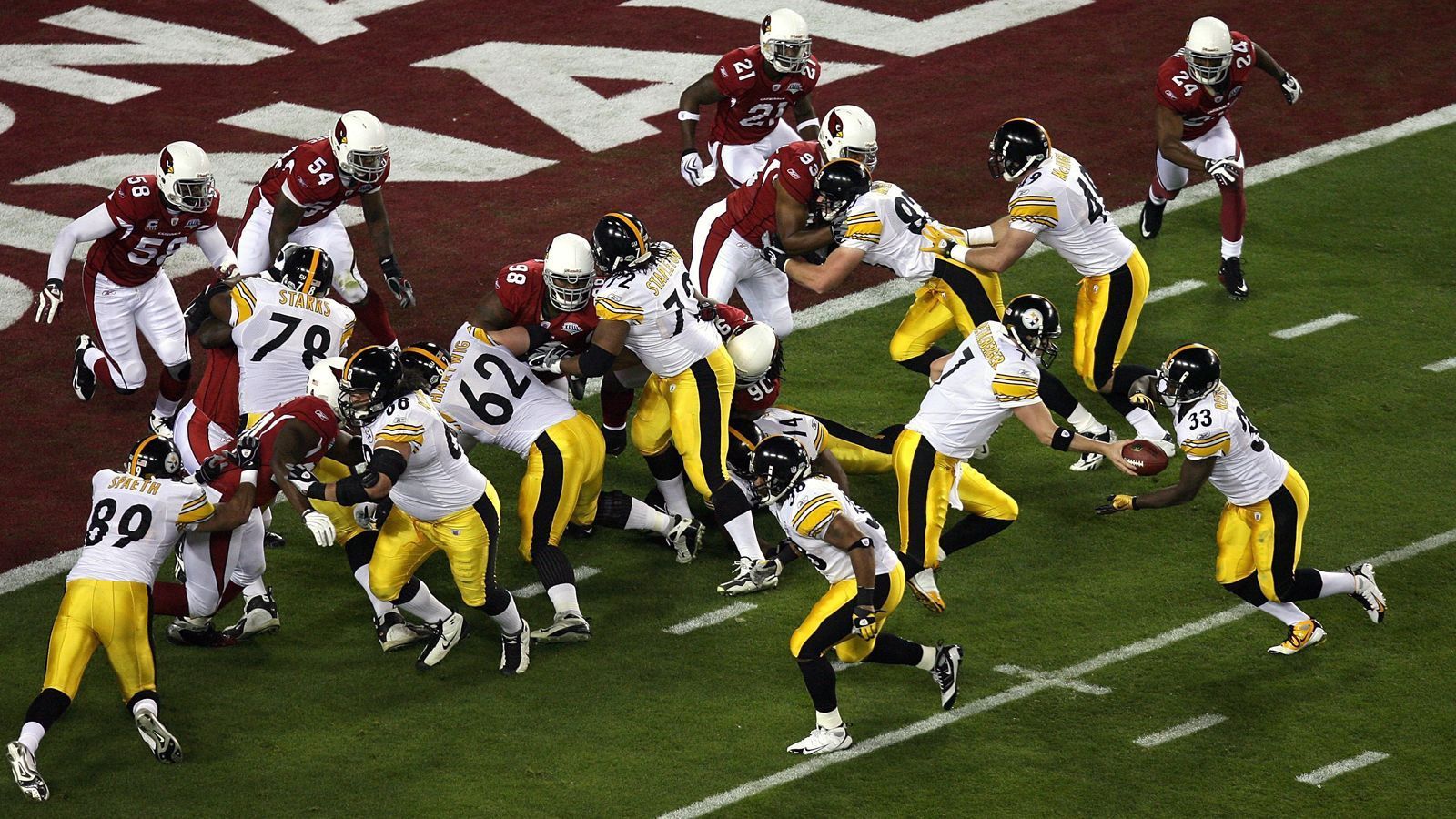 <strong>Super Bowl XLIII</strong><br>
                Pittsburgh Steelers -&nbsp;Arizona Cardinals&nbsp;27:23 (1. Februar 2009)<br>Stadion:&nbsp;Raymond James Stadium (Tampa)
