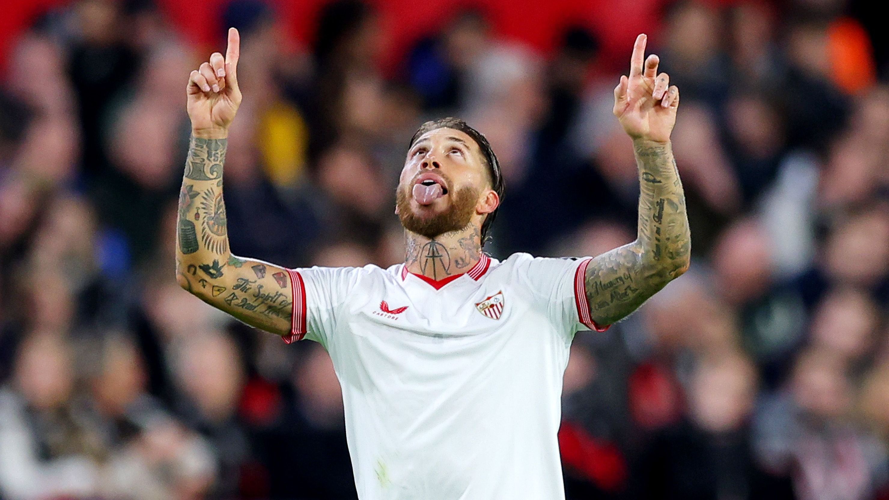 <strong>Platz 4: Sergio Ramos (FC Sevilla)</strong><br><strong>Alter zum Zeitpunkt des Tores:</strong> 37 Jahre, acht Monate, 12 Tage<br><strong>Begegnung:</strong> FC Sevilla - RC Lens 1:2 (12. Dezember 2023)