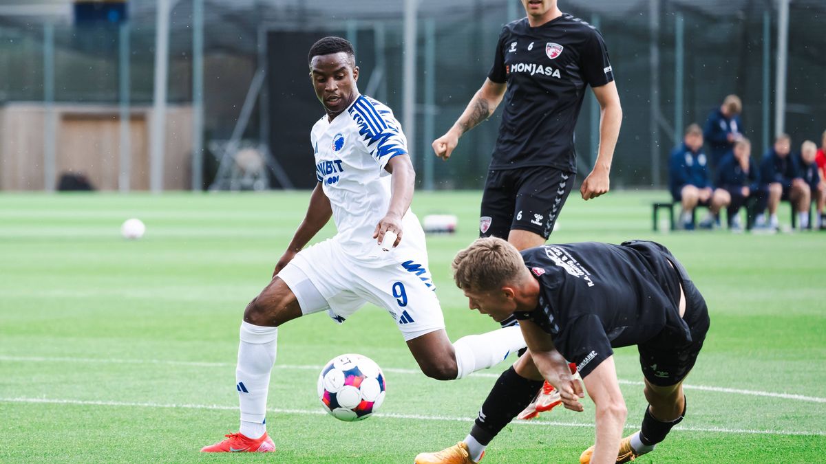 FC Copenhagen v FC Fredericia, pre-season test match, Copenhagen, Denmark Copenhagen, Denmark. 08th, July 2025. Youssoufa Moukoko (9) of FC Copenhagen seen during a pre-season test match match betw...