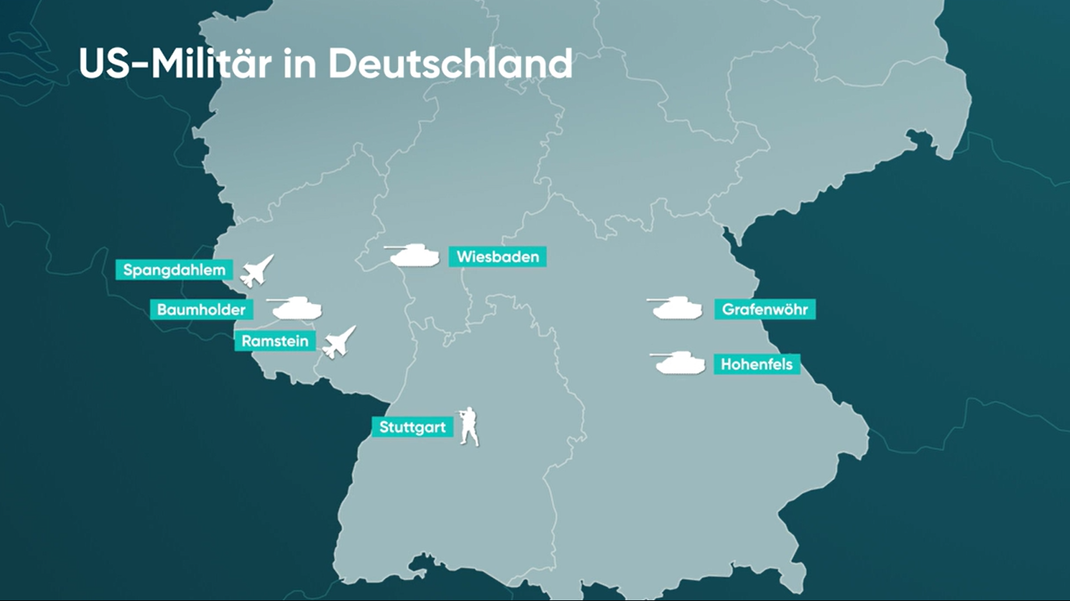 Besonders in Hessen, Rheinland-Pfalz und Bayern gibt es US-Stützpunkte.