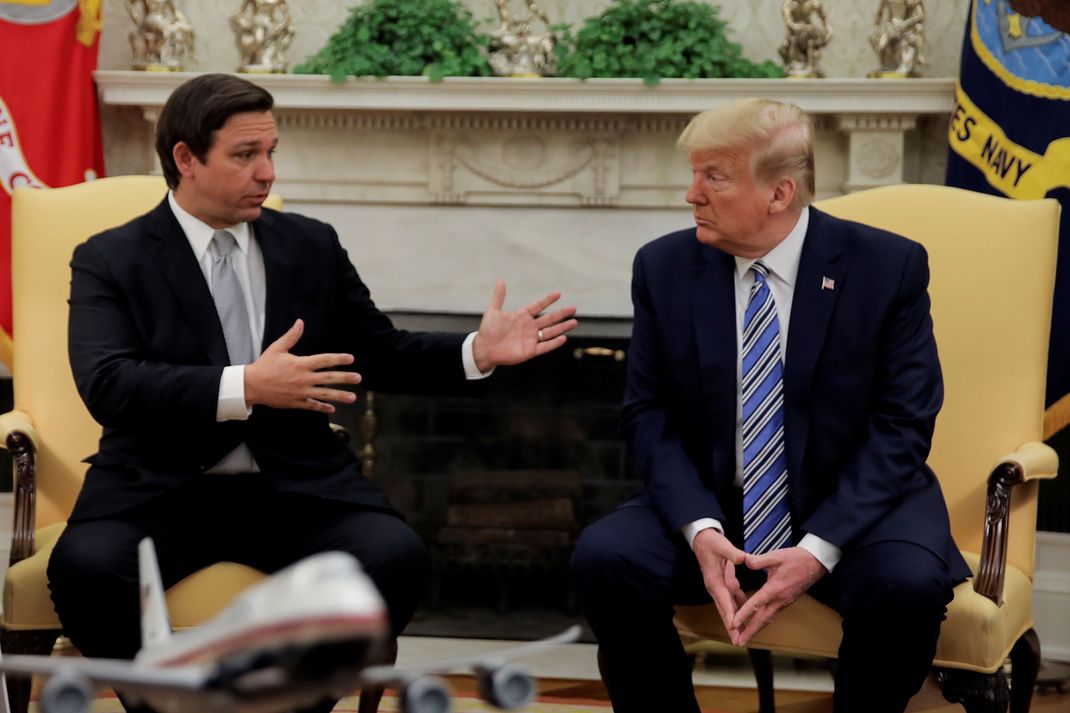 Donald Trump und sein parteiinterner Herausforderer Ron DeSantis