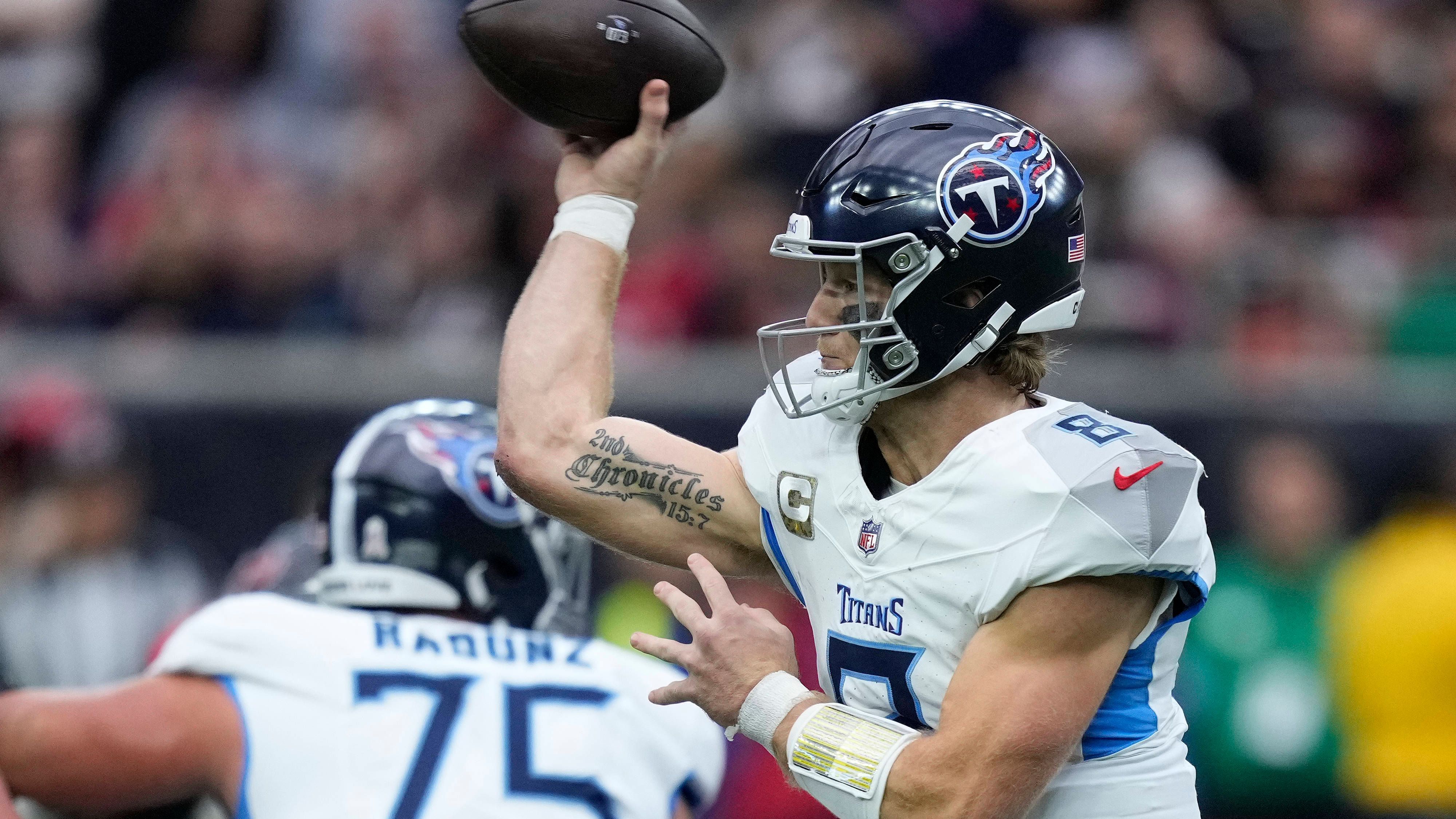 <strong>Platz 23: Tennessee Titans</strong><br>Playoffs: 2 Prozent<br>Division-Titel: 1 Prozent<br>First-Round-Bye: unter 1 Prozent<br>Super-Bowl-Sieg: unter 1 Prozent