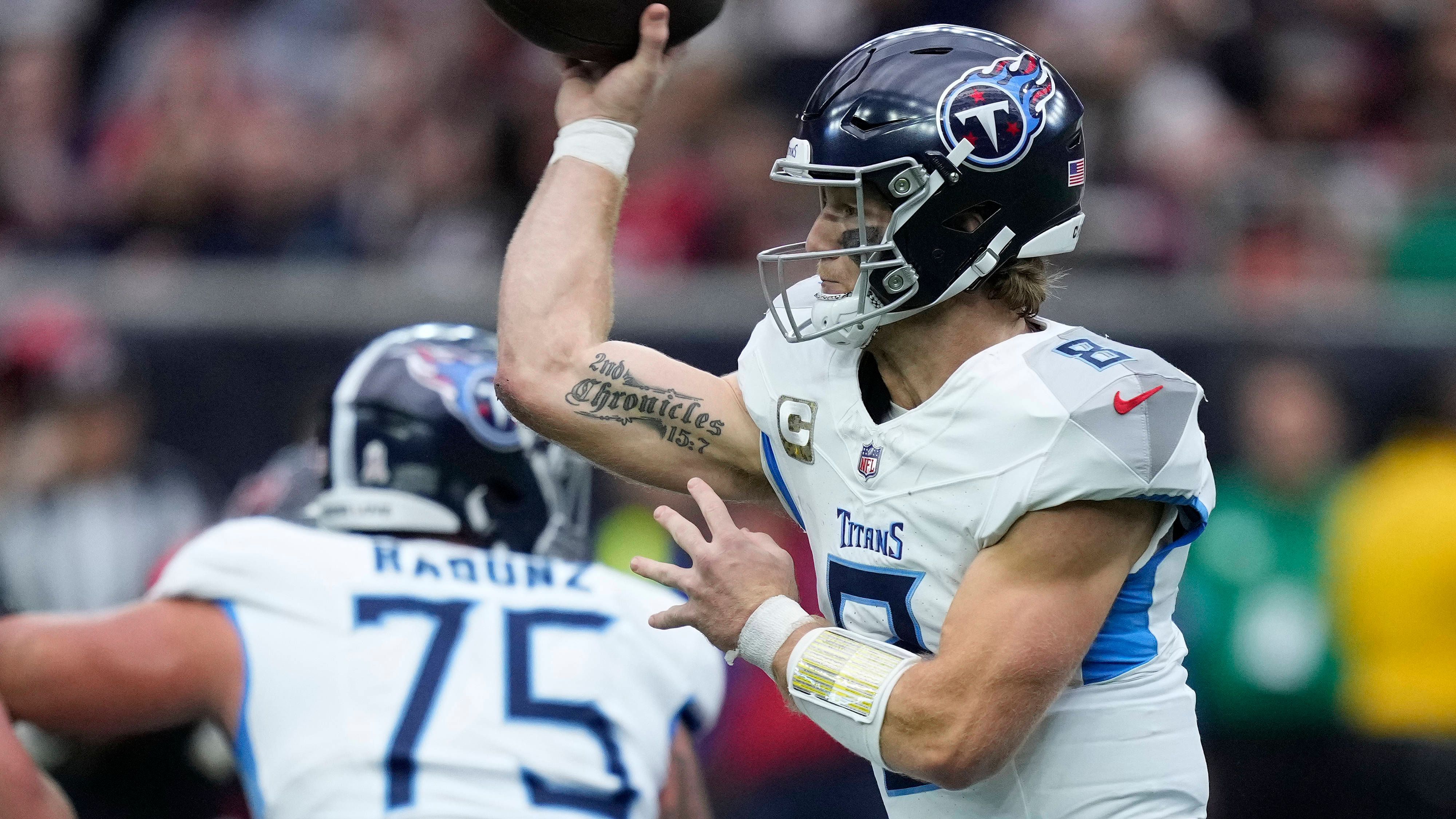 <strong>Platz 27 (geteilt): Tennessee Titans</strong><br>Playoffs: 0 Prozent<br>Division-Titel: 0 Prozent<br>First-Round-Bye: 0 Prozent<br>Super-Bowl-Sieg: 0 Prozent