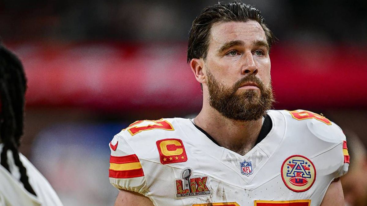 February 25, 2025: Kansas City Chiefs tight end Travis Kelce (87) walks off the field after the Chiefs lost to the Philadelphia Eagles, 40-22, in Super Bowl LIX on Feb. 9, 2025, in New Orleans. - Z...
