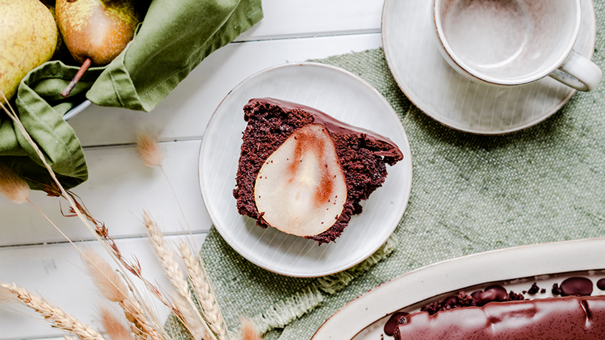 Veganer Birnen-Punschkuchen