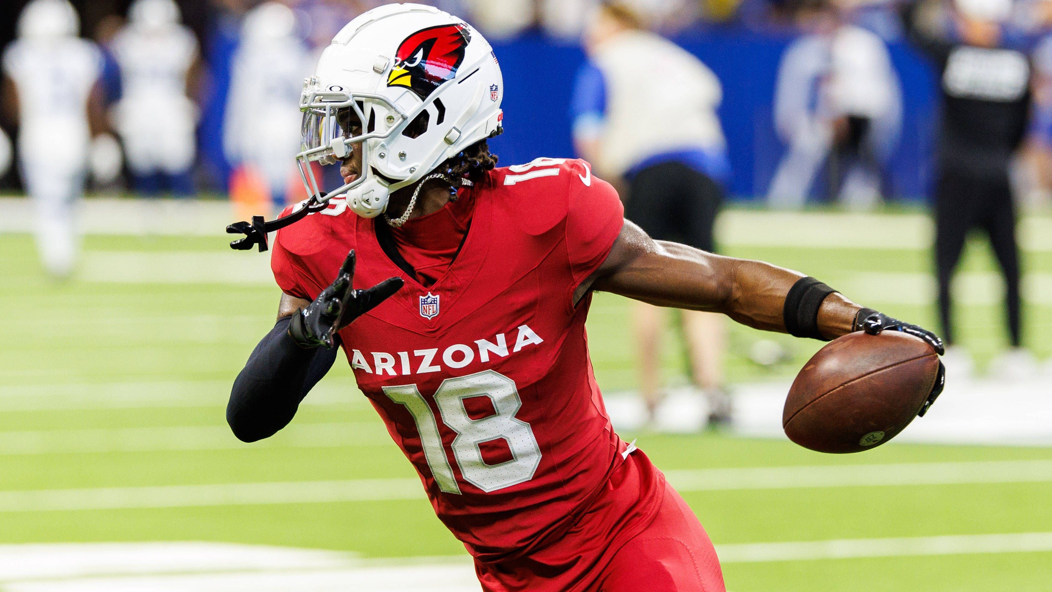 <strong>Marvin Harrison Jr. (Arizona Cardinals; Wide Receiver)</strong><br>Die diesjährige Receiver-Klasse im Draft wurde geprägt von Marvin Harrison Jr., der künftig bei den Arizona Cardinals auf Touchdown-Jagd gehen wird. Mit Quarterback Kyler Murray könnte er schnell ein Traumduo bilden, das die Cardinals womöglich zu einem Überraschungsteam der Saison werden lassen könnte.