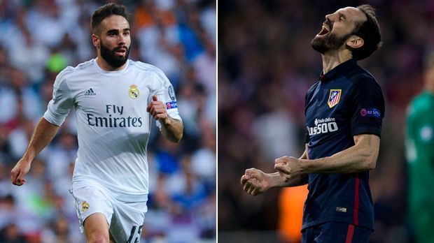 
                <strong>Abwehr: Dani Carvajal vs. Juanfran - Real 1:2 Atletico</strong><br>
                Abwehr: Dani Carvajal vs. Juanfran. Beide Spanier sind für die EM nominiert. In der Nationalmannschaft erhält Juanfran bisher den Vorzug. Sollte Carvajal seine steigende Formkurve der vergangenen Jahre halten können, wird der Ex-Leverkusener wohl bald am 31-Jährigen vorbeiziehen. Aktuell teilt er sich bei Real seine Position mit Danilo. Daher geht der Punkt an Atletico. Real vs. Atletico 1:2
              