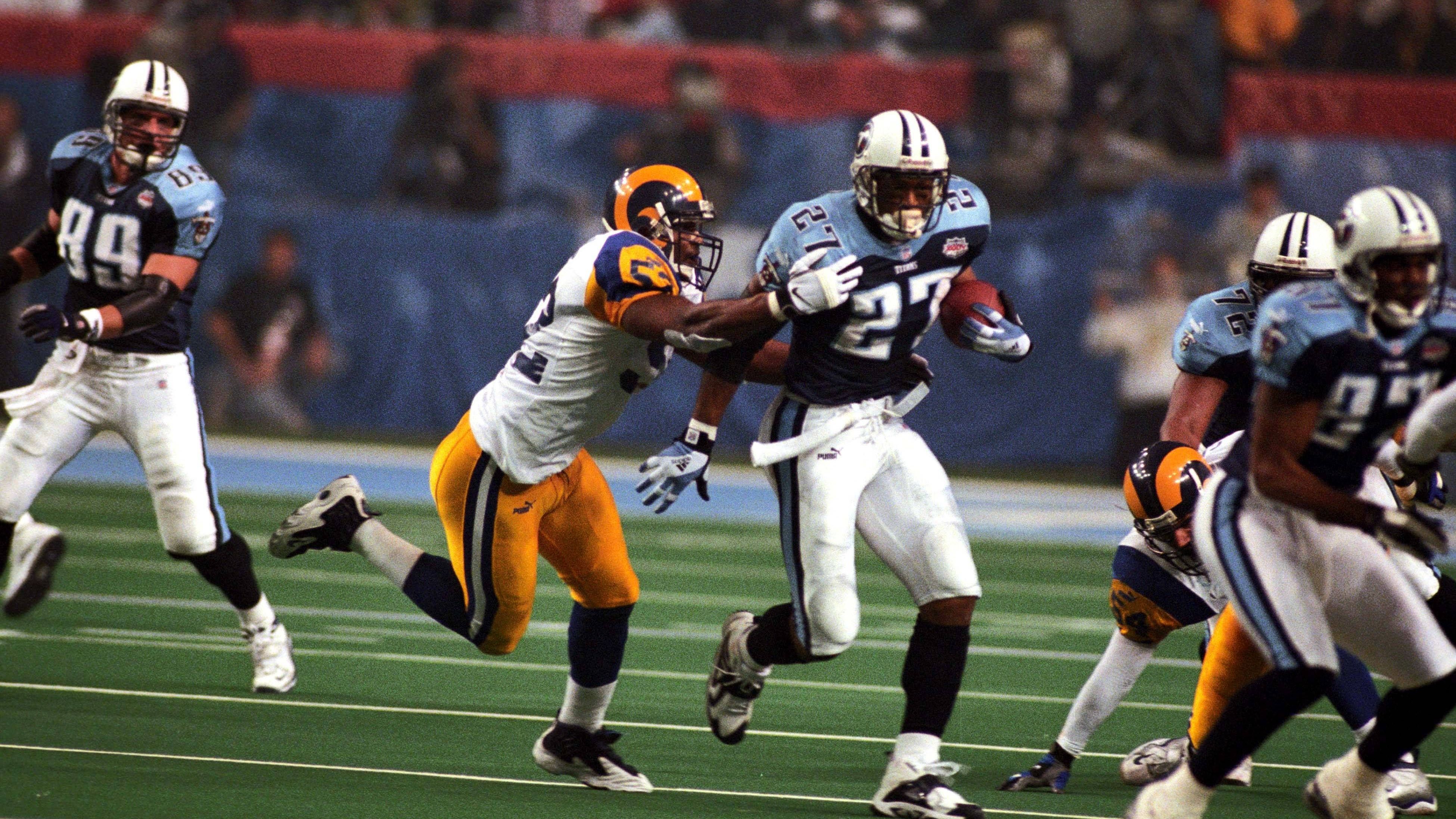 <strong>Platz 21: Tennessee Titans</strong><br>Letzte Super-Bowl-Teilnahme: Saison 1999<br>Gegner: St. Louis Rams<br>Ergebnis: 16:23