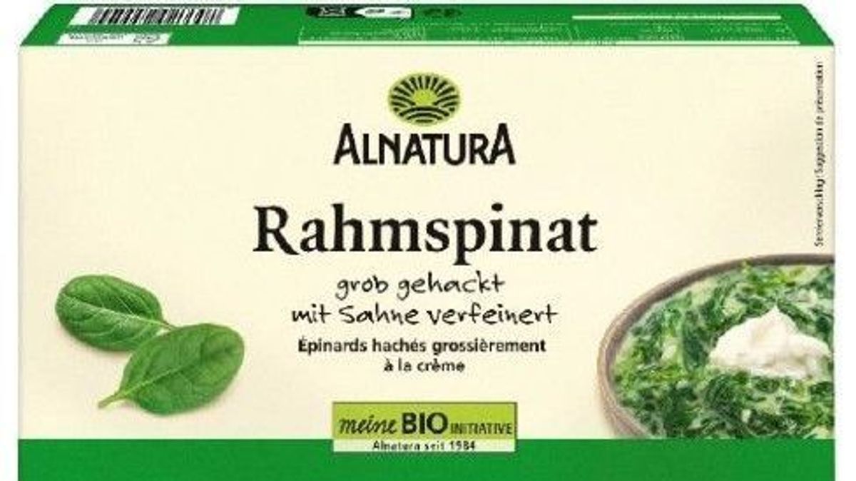 Alnatura ruft Rahmspinat zurück.