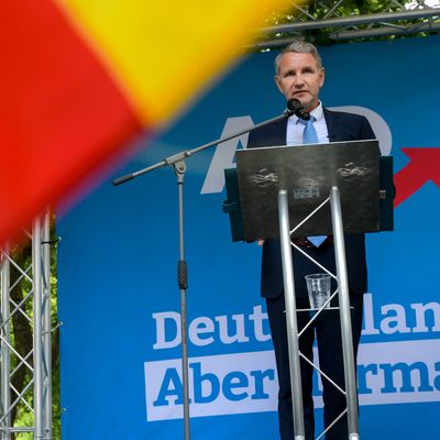 Der Thüringer AfD-Fraktionschef Höcke bei einer Kundgebung