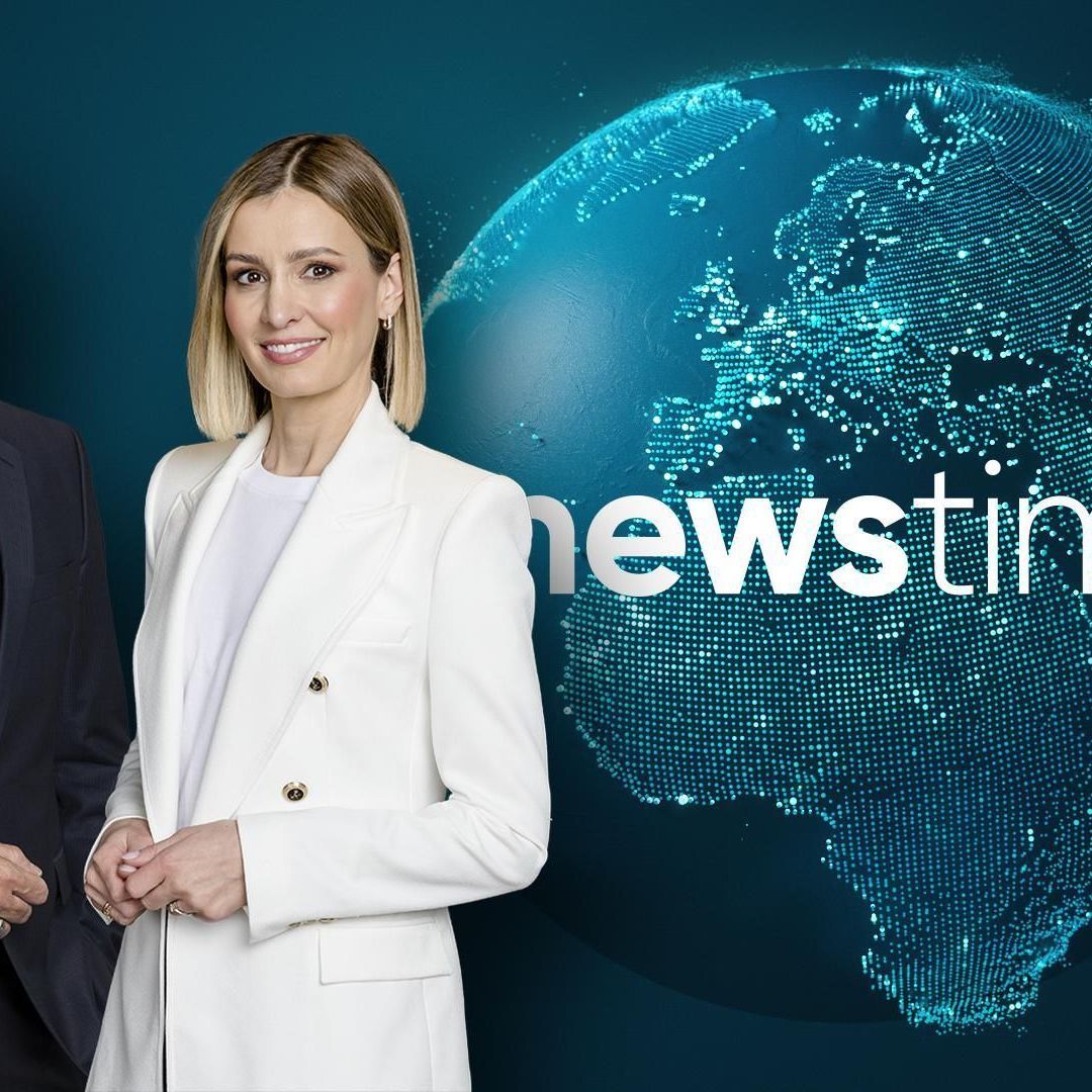 Die :newstime mit Michael Marx (l.); Karolin Kandler (r.)