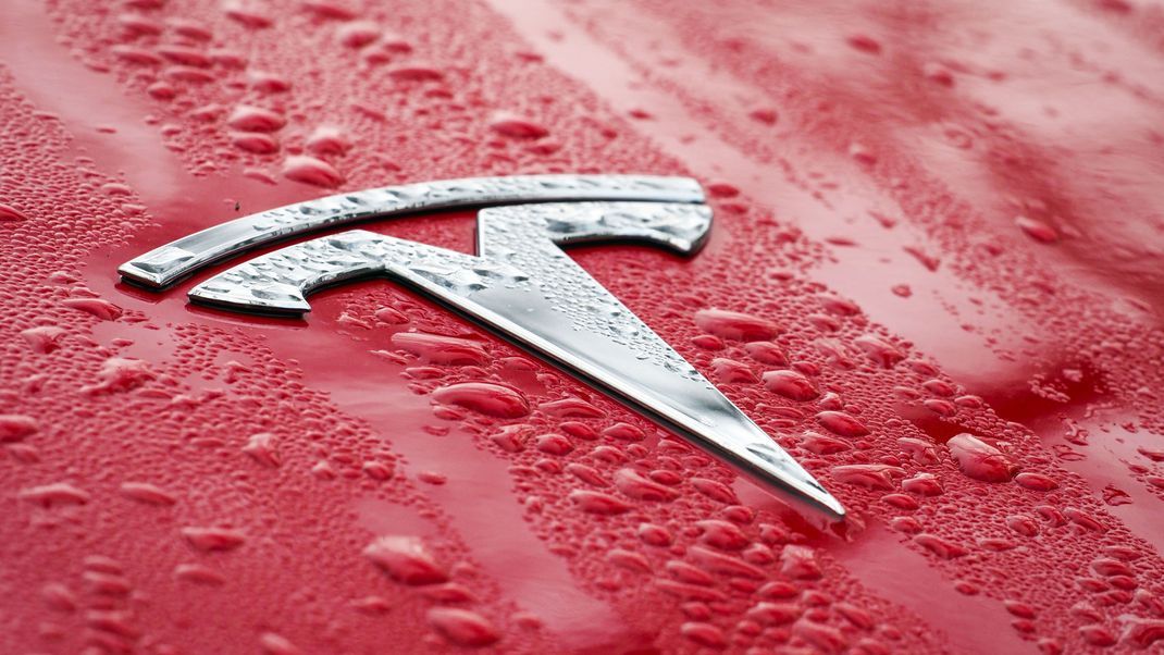 Das Logo des Autobauers Tesla