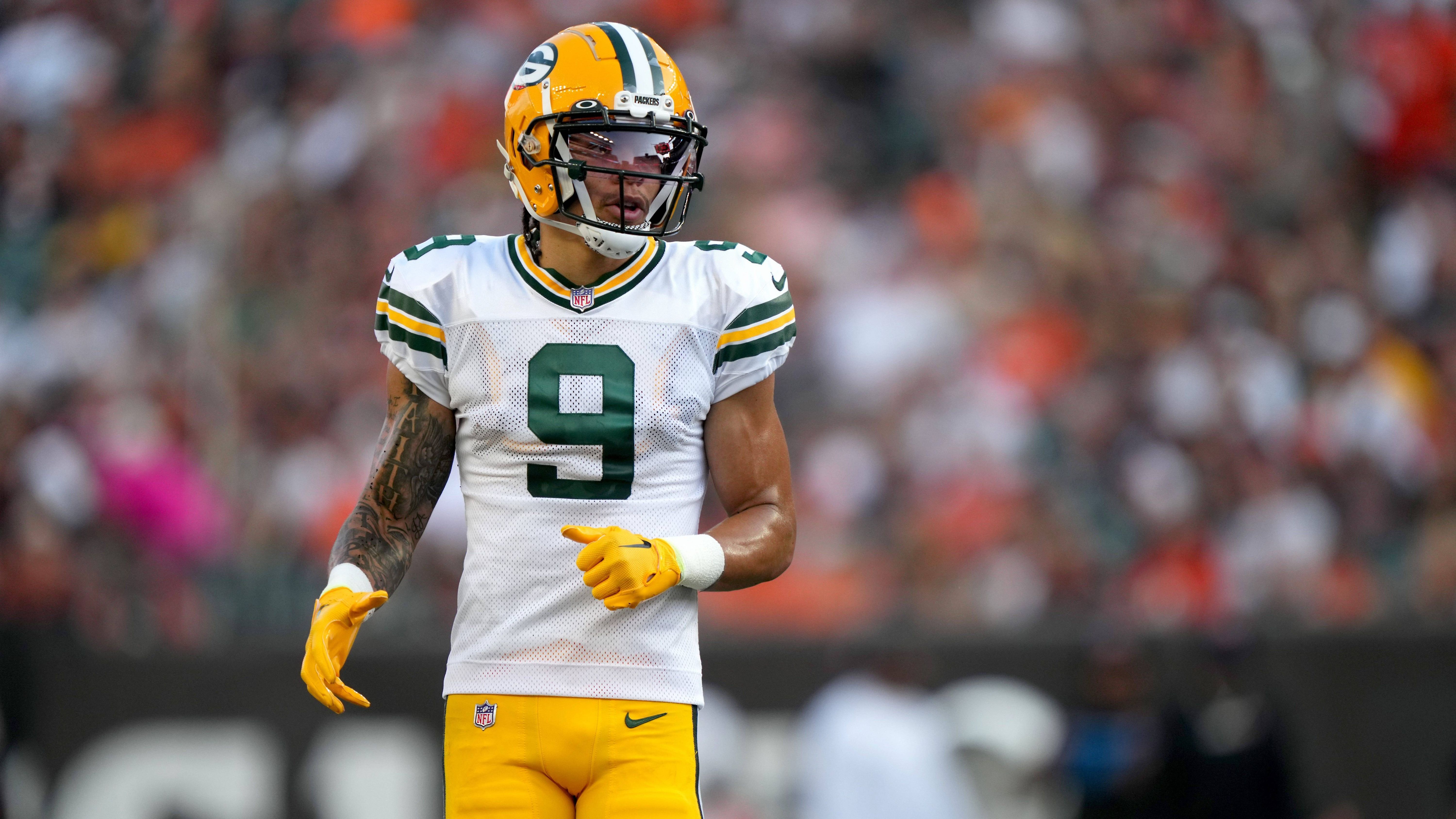 <strong>Christian Watson (Green Bay Packers)<br></strong>Die Packers müssen ohne ihre Nummer eins im Receiving Corps auskommen. Christian Watson fehlt gegen die Chicago Bears mit einer Blessur am Oberschenkel, wie Head Coach Matt LaFleur am Freitag offiziell bestätigte.