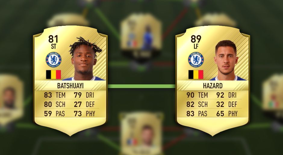 
                <strong>Batshuayi – Hazard</strong><br>
                Hazard ist zwar der ausschlaggebende Spieler in dieser Paarung, doch auch sein belgischer Landsmann rechtfertigt mit hohem Abschluss (83) und Tempo (83) einen Platz in der Startaufstellung.
              