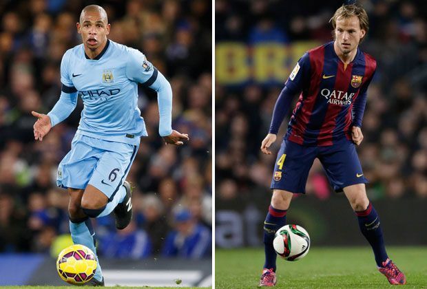 
                <strong>Fernando vs. Ivan Rakitic</strong><br>
                Fernandinho und Fernando. Was wie das perfekte Duo des Musikantenstadl klingt, bildet dank Yaya Toures Sperre das City-Mittelfeld. Mit Ivan Rakitic empfängt Fernando einen ebenbürtigen Gegner. Unentschieden. City 4:6 Barcelona.
              