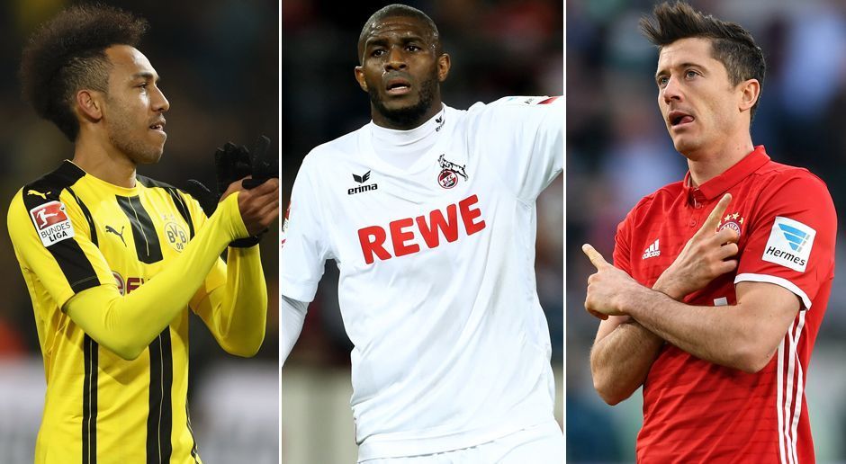 
                <strong>Aubameyang, Modeste und Lewandowski als Top-Torjäger-Trio</strong><br>
                Die aktuellen drei Bundesliga-Toptorjäger Pierre-Emerick Aubameyang, Anthony Modeste und Robert Lewandowski haben nach 31 Spielen zusammen schon mehr Treffer auf dem Konto (78 Tore), als sämtliche Top-3-Torjäger gemeinsam bis in die Saison 2008/09 zurück. Damals schafften die Wolfsburger Grafite (28), Edin Dzeko (26) und der Stuttgarter Mario Gomez (24) gemeinsam ebenfalls 78 - aber eben erst nach 34 Spielen.
              